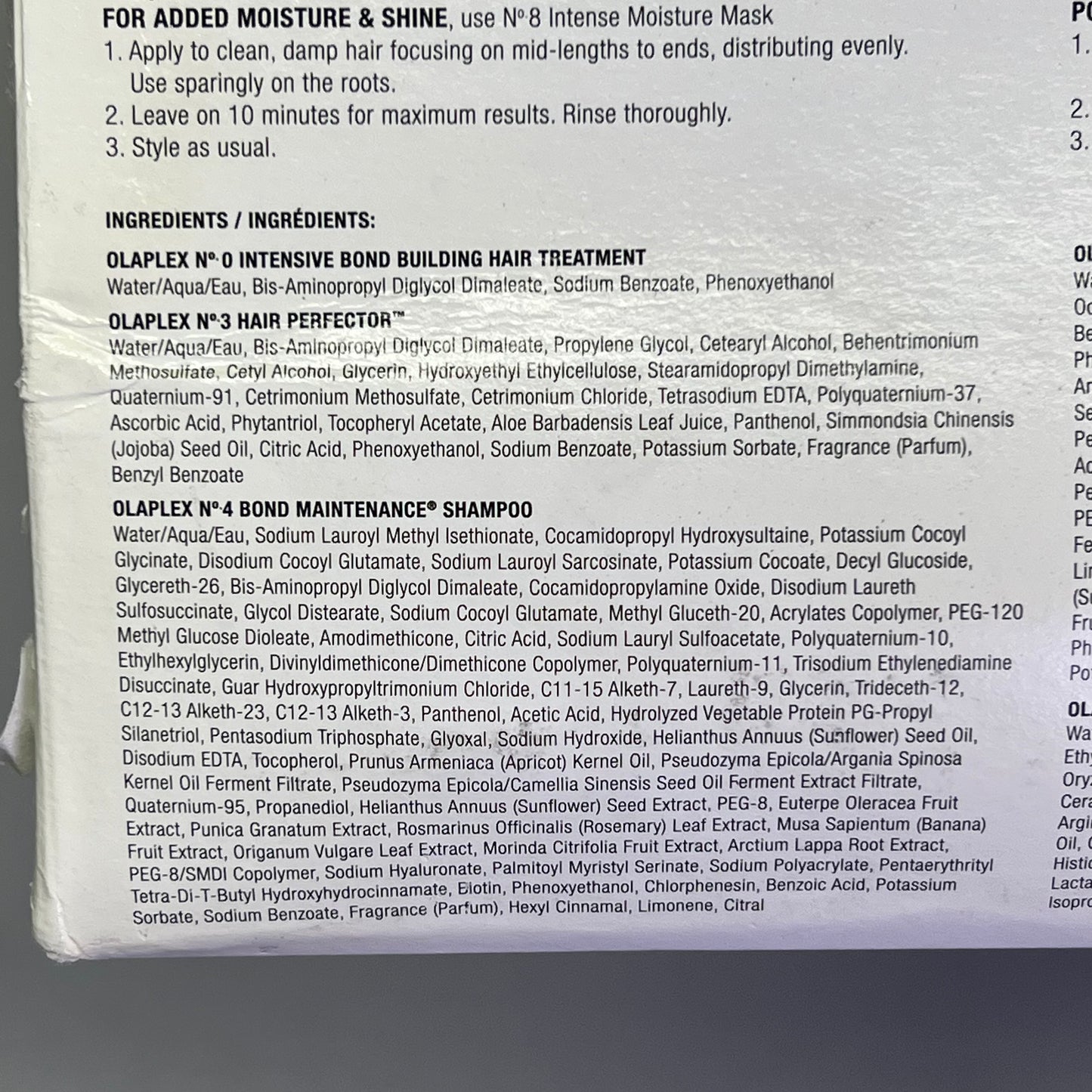 OLAPLEX (4 PIECE SET) Hair Repair & Strengthening Kit Intensive Bond Travel Sz