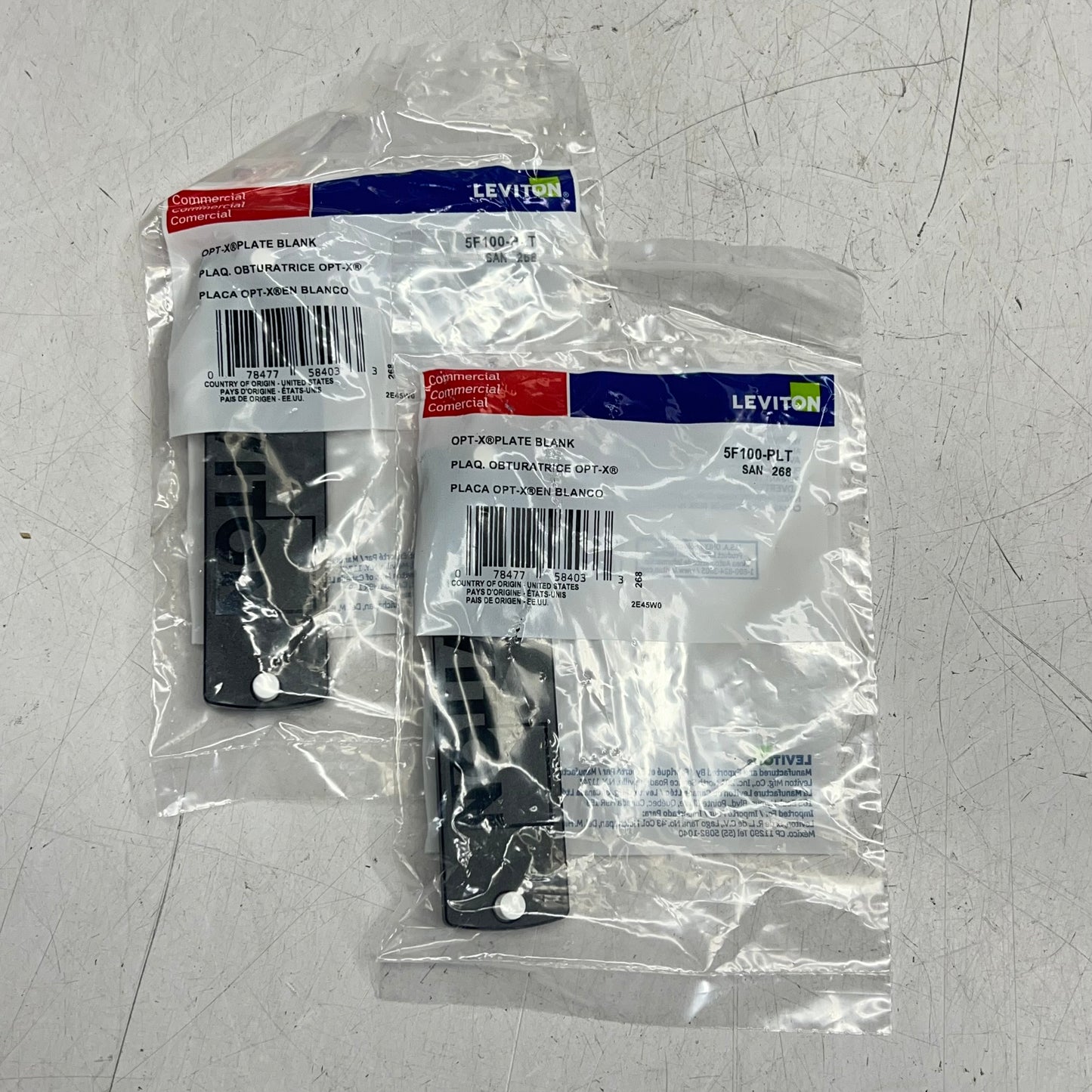 LEVITON (2 PACK) Sdx Precision Molded Fiber Adapter Plate Black 5F100-PLT