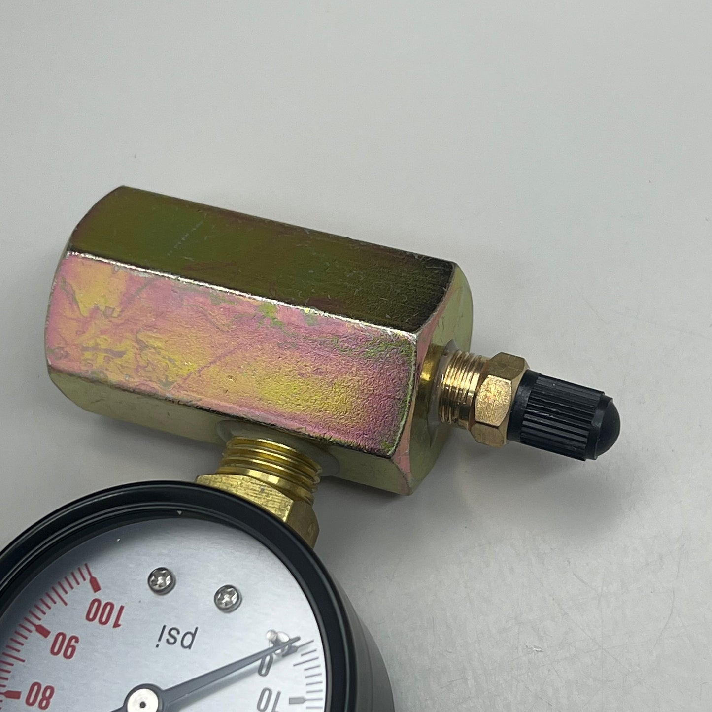 PASCO Air Test gauge 1/4" MPT Brass Connection 3/4" FPT HEX Body 2" 100 PSI 1421