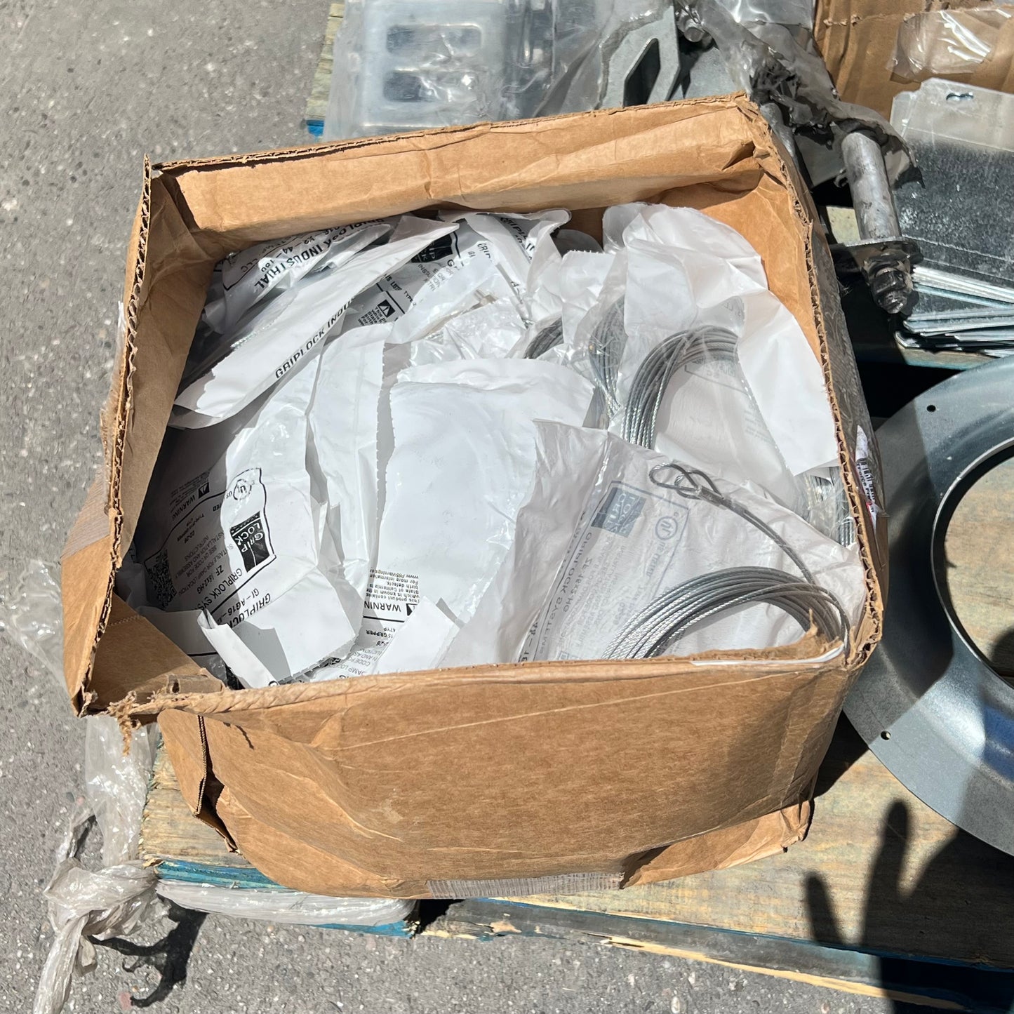 ZA@ Pallet of MIXED Hardware, Brackets, Electrical, Display Set Up Parts W/ Case & More (AS-IS)