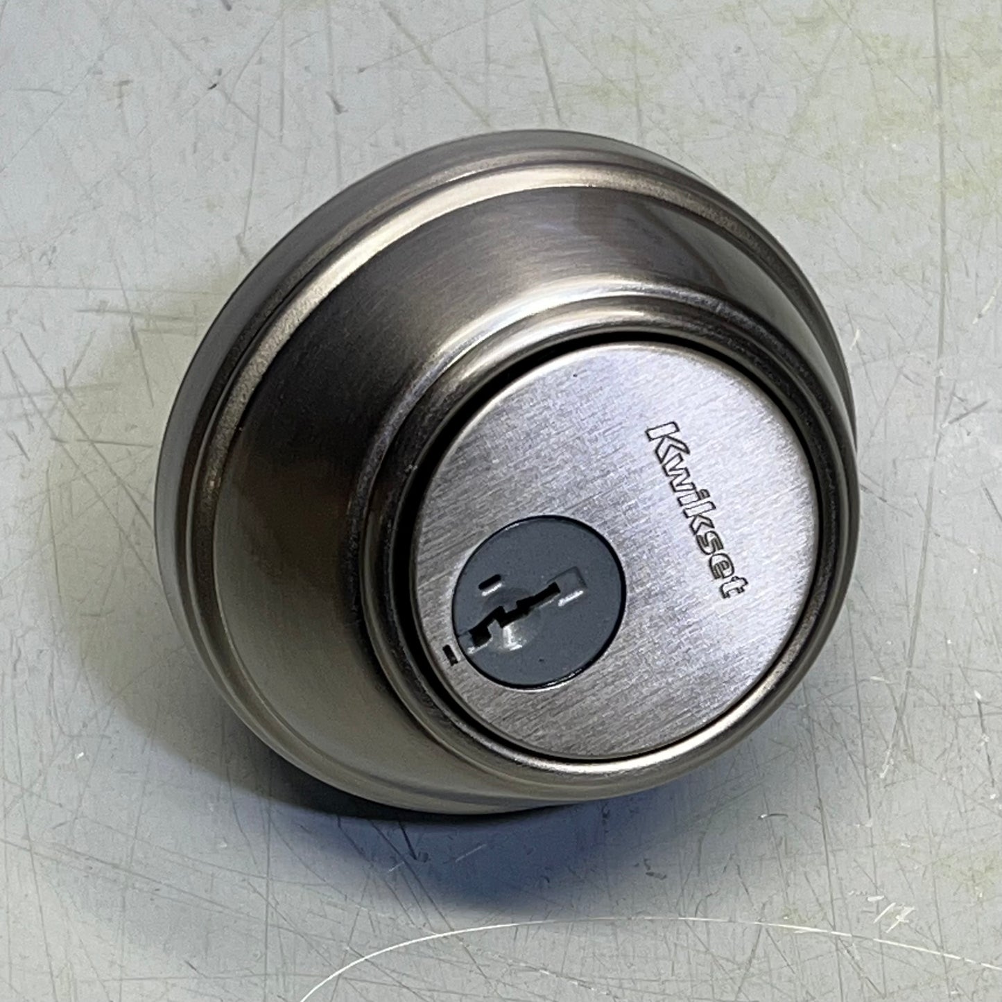 KWIKSET Exterior Door Key Control Deadbolt Keyed One Side Satin Nickel 98170-007