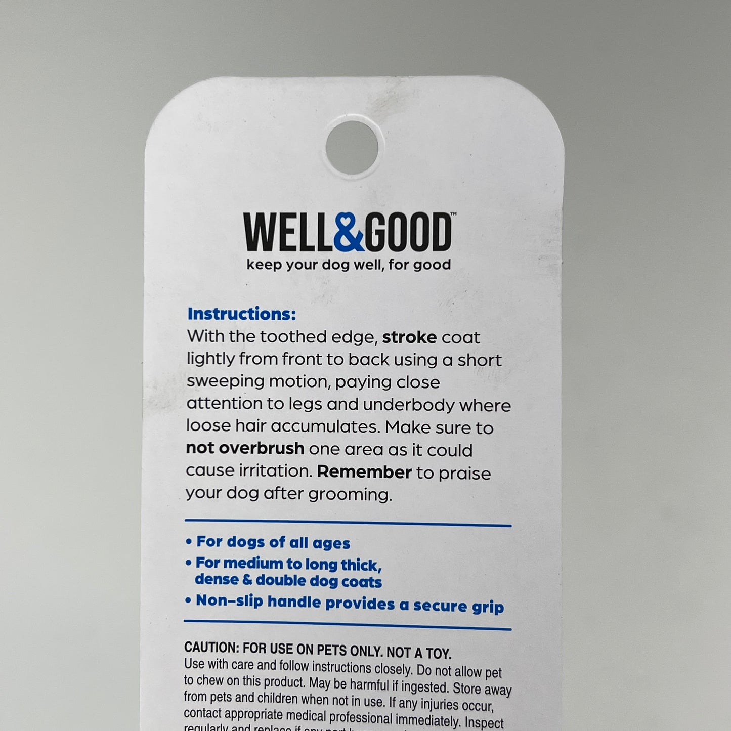 WELL & GOOD  (2 PACK) Undercoat Comb Removes Loose Undercoat Black 3495774