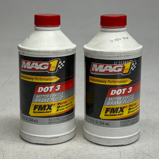 MAG 1 (2 PACK) Dot 3 Motor Vehicle Brake Fluid 12 fl oz