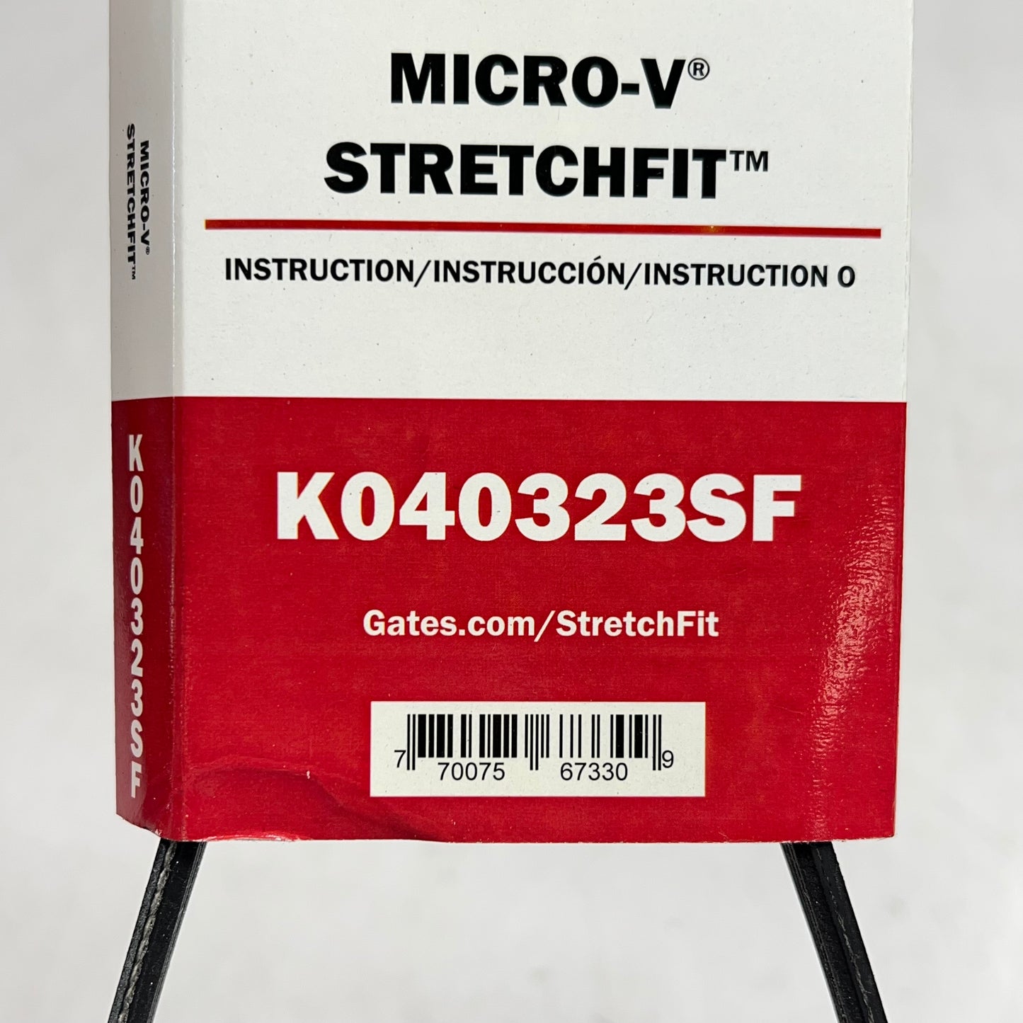 GATES Mirco-v Stretch Fit Epdm Rubber for Bmw Vehicles 32-13/16" Black K040323SF