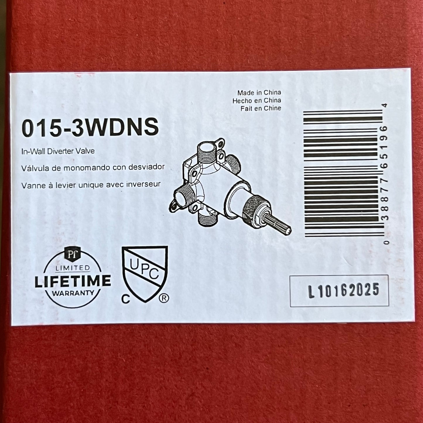 PFISTER General Non-shared 3-way Diverter Valve 015-3WDNS