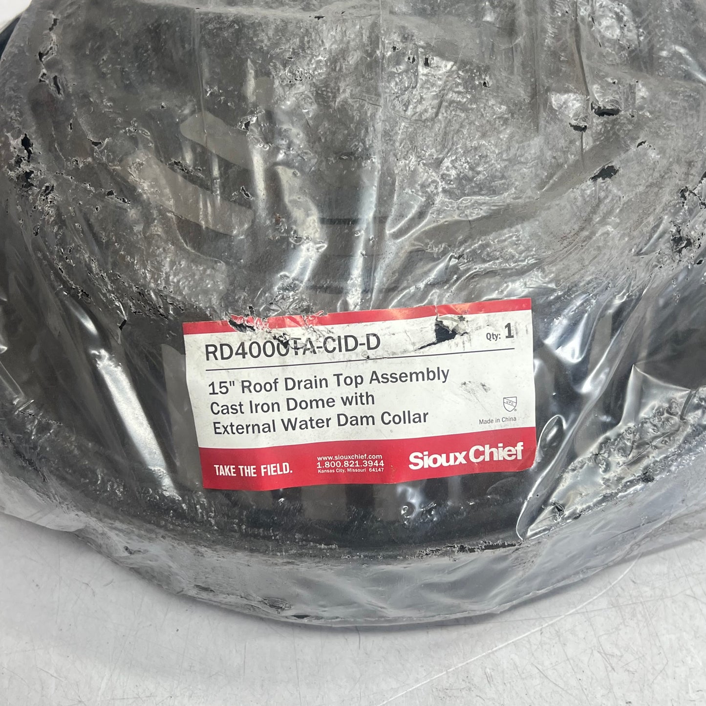 SIOUX CHIEF Roof Drain Top Assembly Dome W/ External Water Dam RD4000TA-CID-D