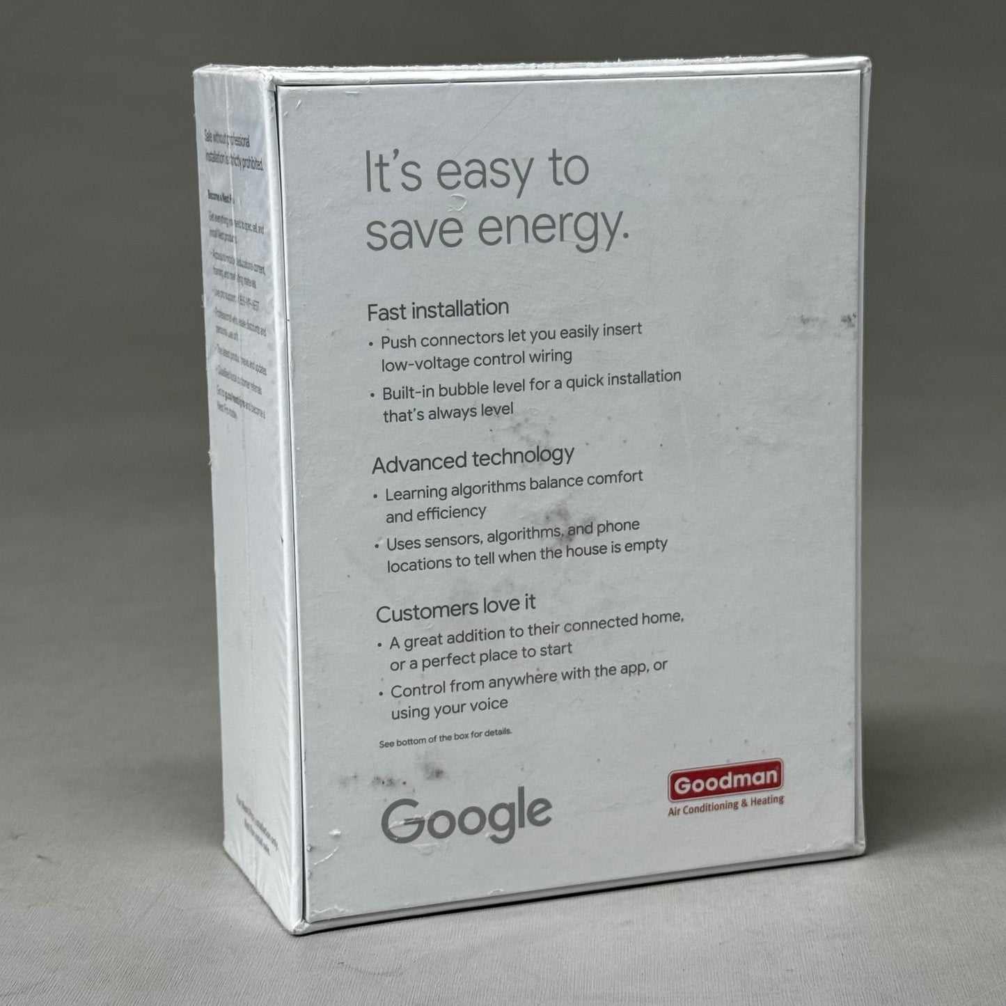 GOOGLE Nest E Programmable Smart Thermostat 2.28"x6.38"x4.8" White T4002ES