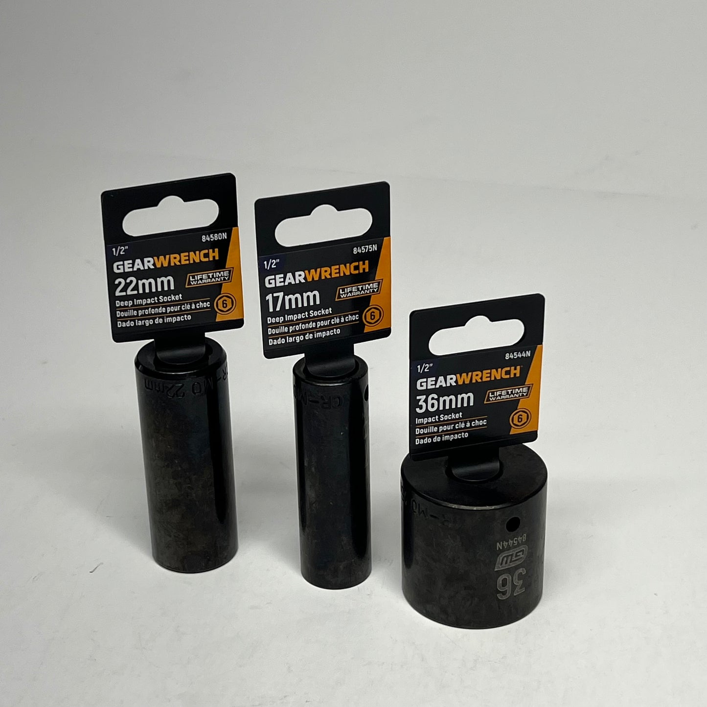 GEAR WRENCH (LOT OF 11) Assorted Impact Sockets in MM 1/2" & 3/4" Assorted Sz  Drives