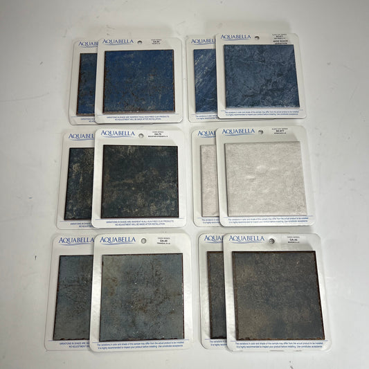 ZA@ AQUABELLA (LOT OF 12) Assorted Tiles 6"x6" Blue/White/Brown