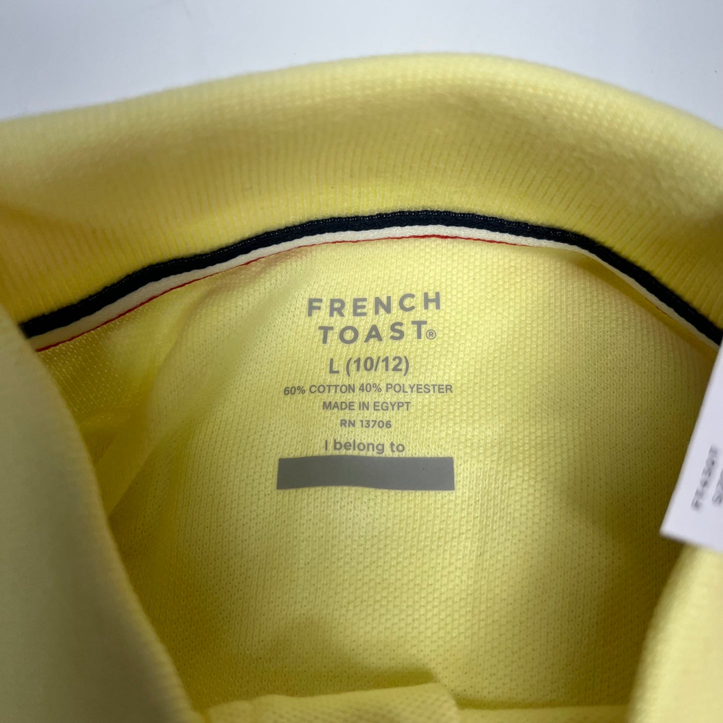 FRENCH TOAST Schoolwear Made for Kids Long Sleeve Polo Boy's Sz L Yellow 1009