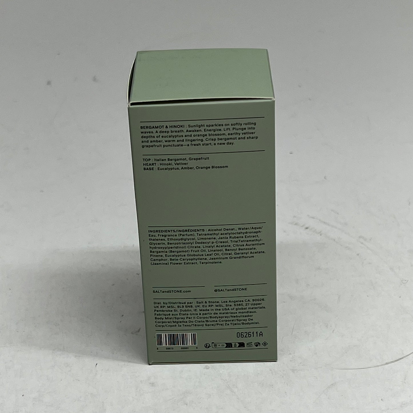 SALT & STONE Body Fragrance Mist Bergamot & Hinoki Scent 3.4 Fl Oz 10327253