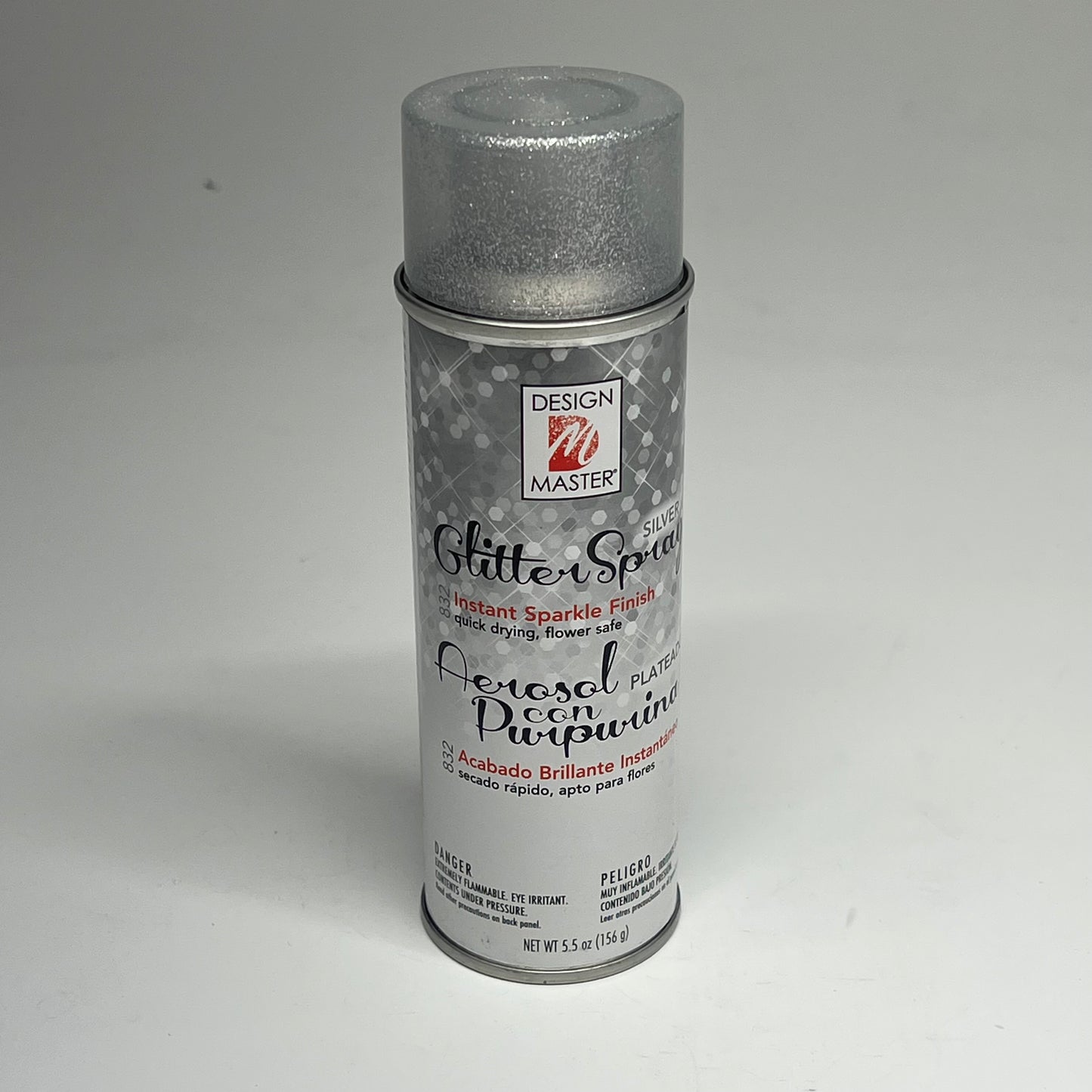 DESIGN MASTER (2 PACK) Glitter Spray Instant Sparkle Quick Dry 5.5oz Silver 832