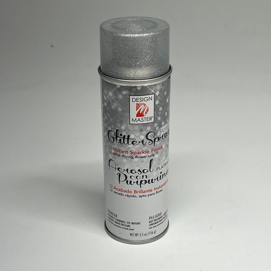 DESIGN MASTER (2 PACK) Glitter Spray Instant Sparkle Quick Dry 5.5oz Silver 832