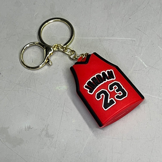 MICHAEL JORDAN (12 Pieces) Chicago Bulls Number "23" Jersey Keychain Red