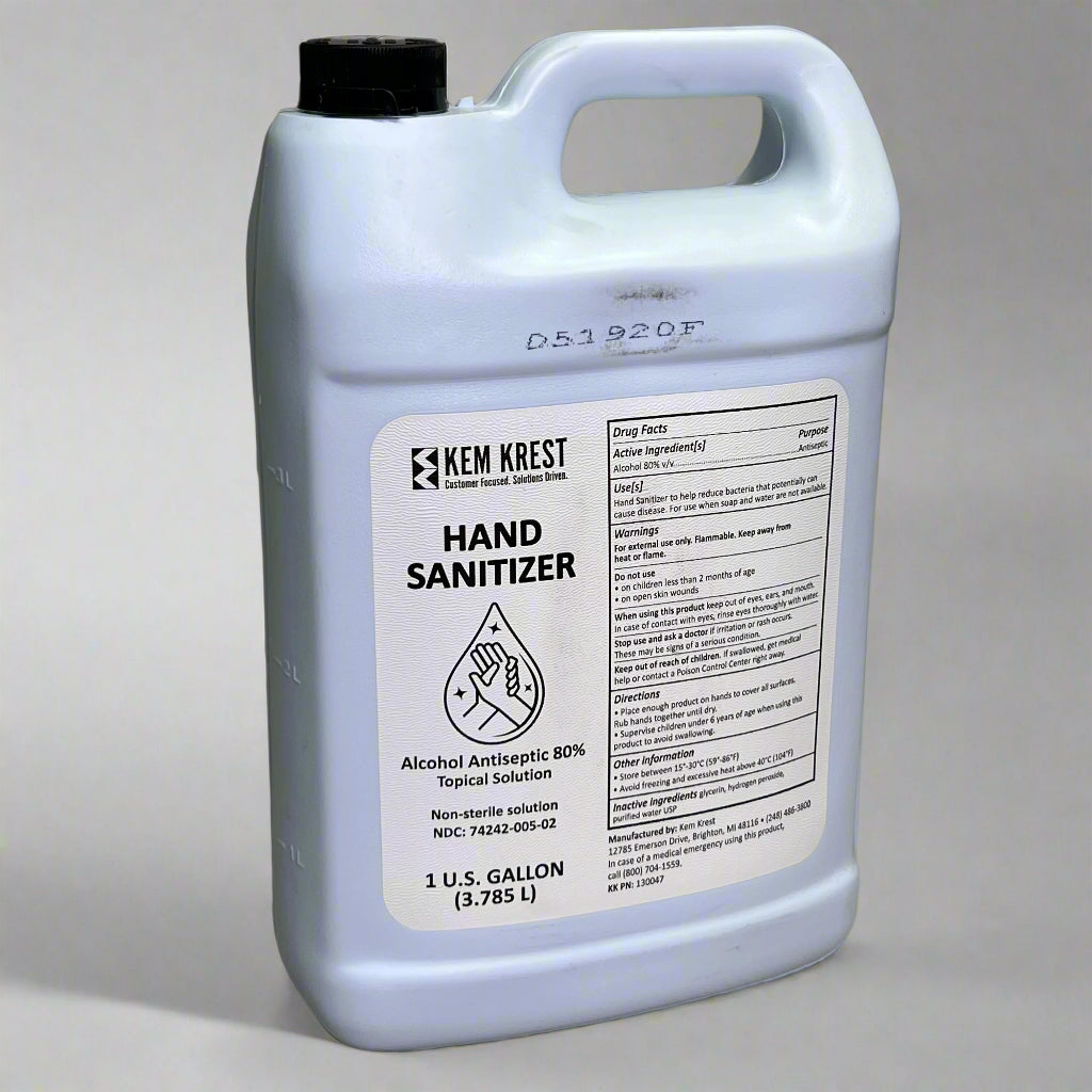 KEM KREST (3 PACK) Hand Sanitizer 1 Gal Alcohol Antiseptic 80% Topical Solution