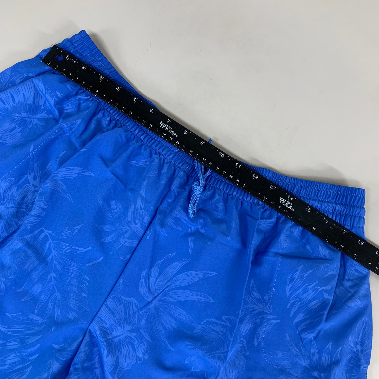 RAYA SUN Stretch Swim Style Shorts W/ Flower Design Women's 1X Blue/Gray