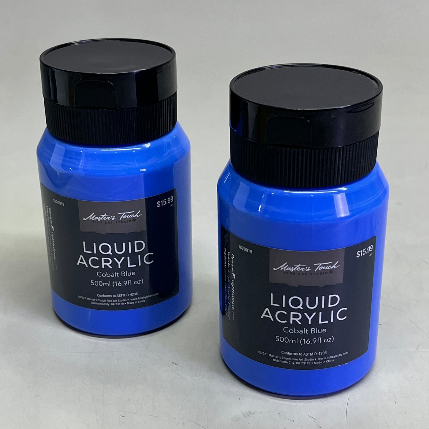 MASTERS TOUCH (2 PACK) Liquid Acrylic Artist Paint 16.9 oz Cobalt Blue 1820919