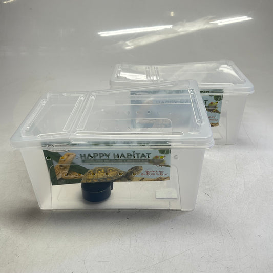 ZA@ HAPPY HABITAT Ventilated Enclosure & Breeder Box for Live Feeder Insects, Reptiles & Amphibians Medium Clear
