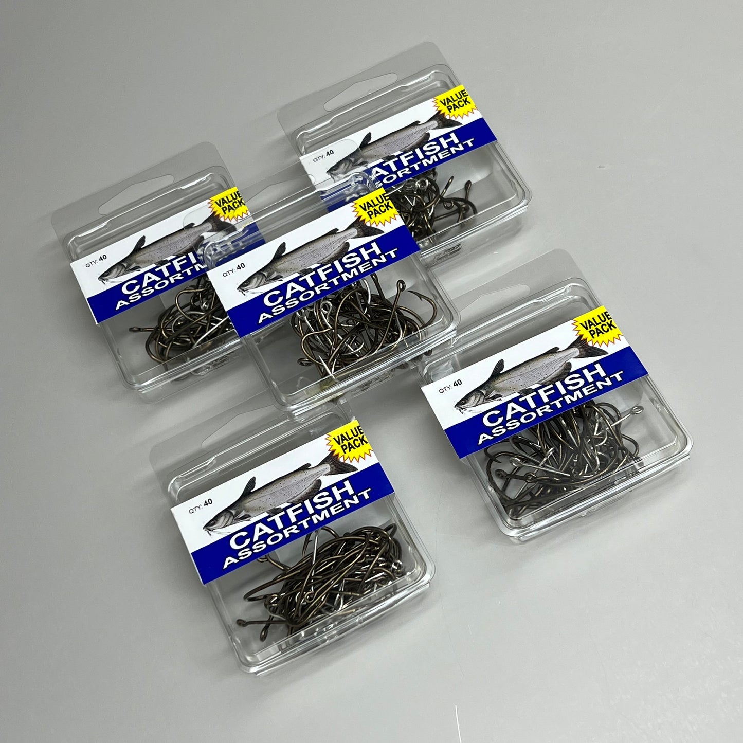 EAGLE CLAW (5 PACK) Catfish Hook Assortment Value Pack Black/Bronze 40pc SPCAT