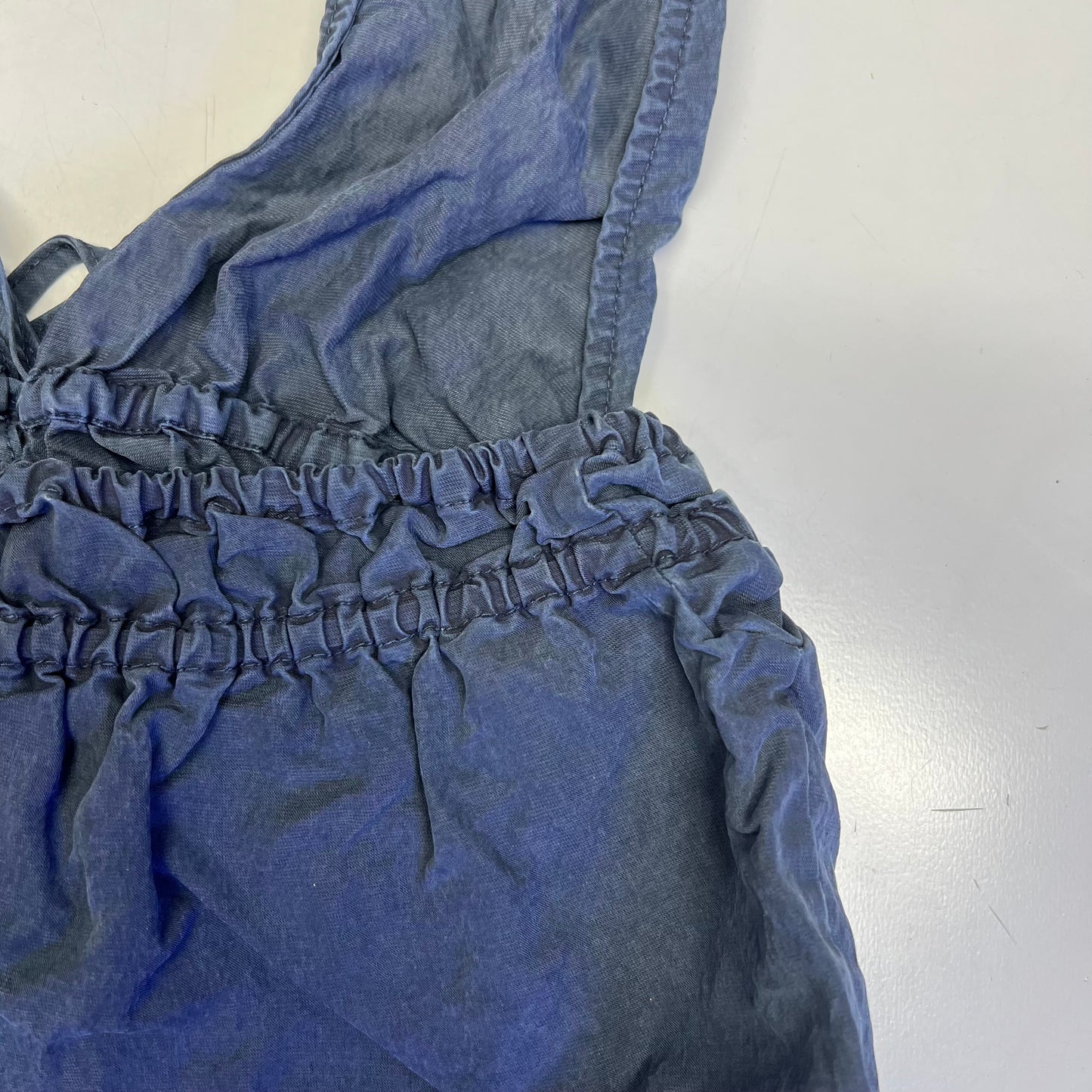 FREE PEOPLE Sidra Set Halter Top & Knee Shorts Women's Sz S India Ink 98363328