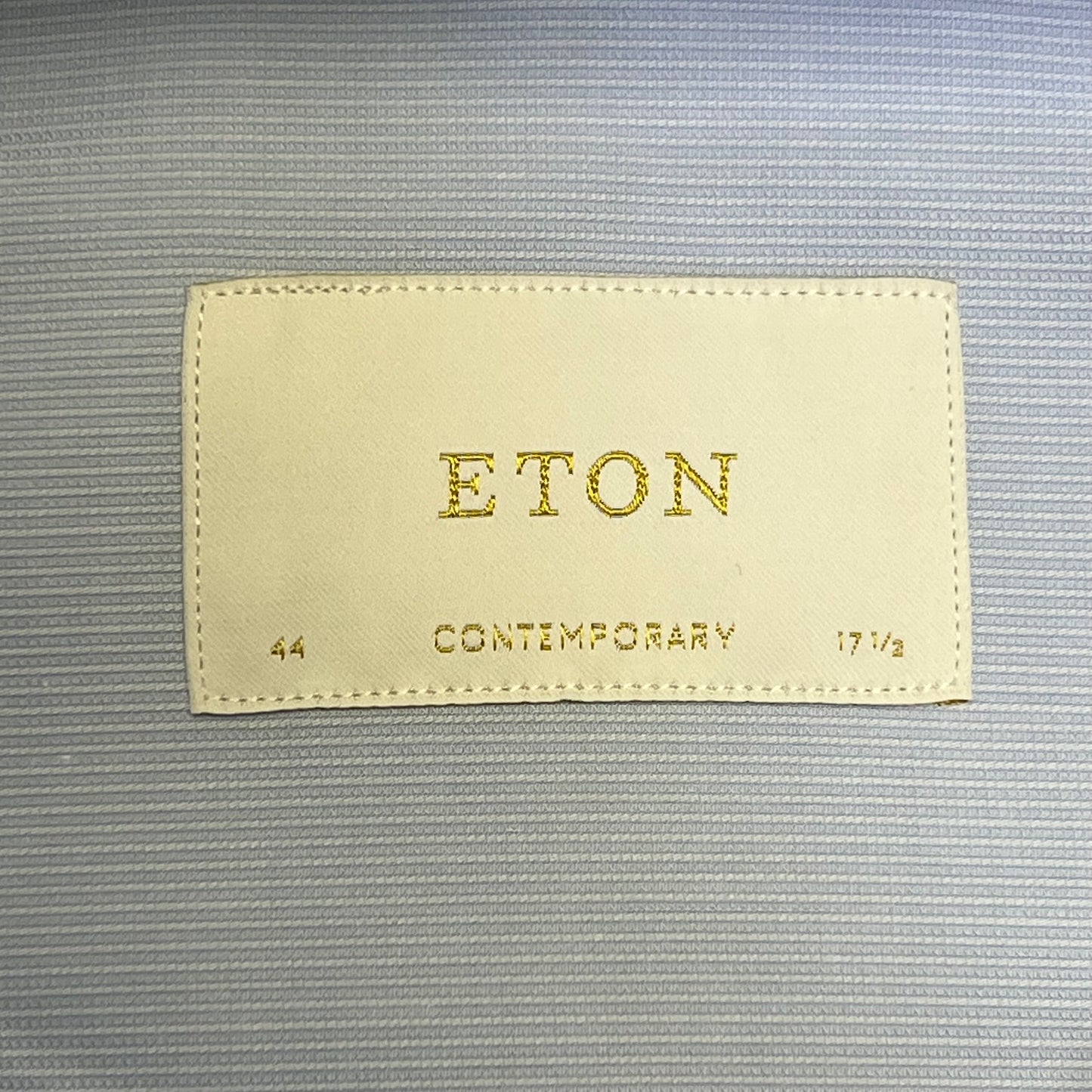 ETON Textured Twill Shirt Men's Contemporary Sz 44 Light Blue 1000136432243