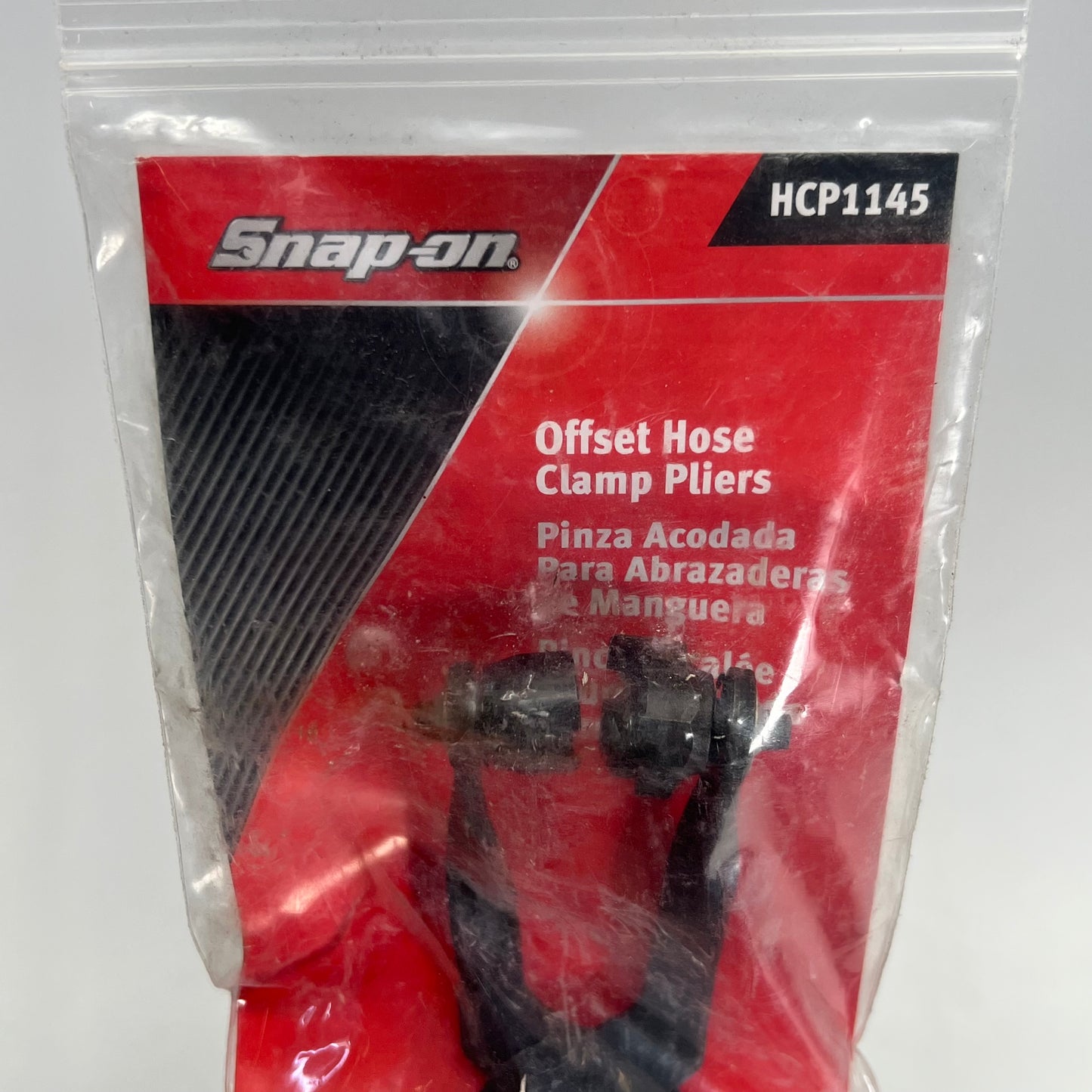 SNAP ON Ratcheting Offset Hose Clamp Pliers  9" 45 Degree Red/Black HCP1145
