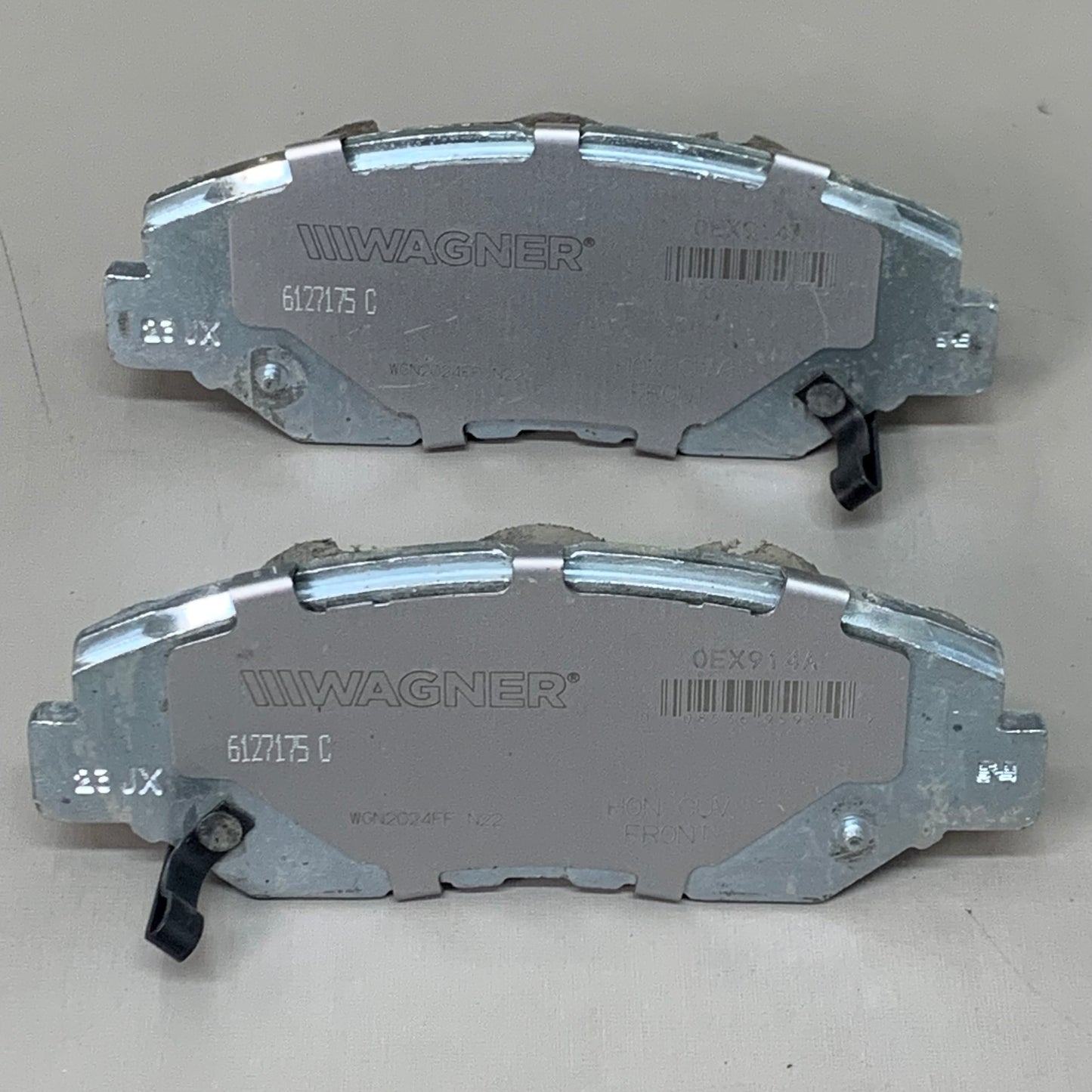 WAGNER OEx Ceramic Disc Brake Pad Set 5 1/2" x 2 1/2" Grey OEX914A