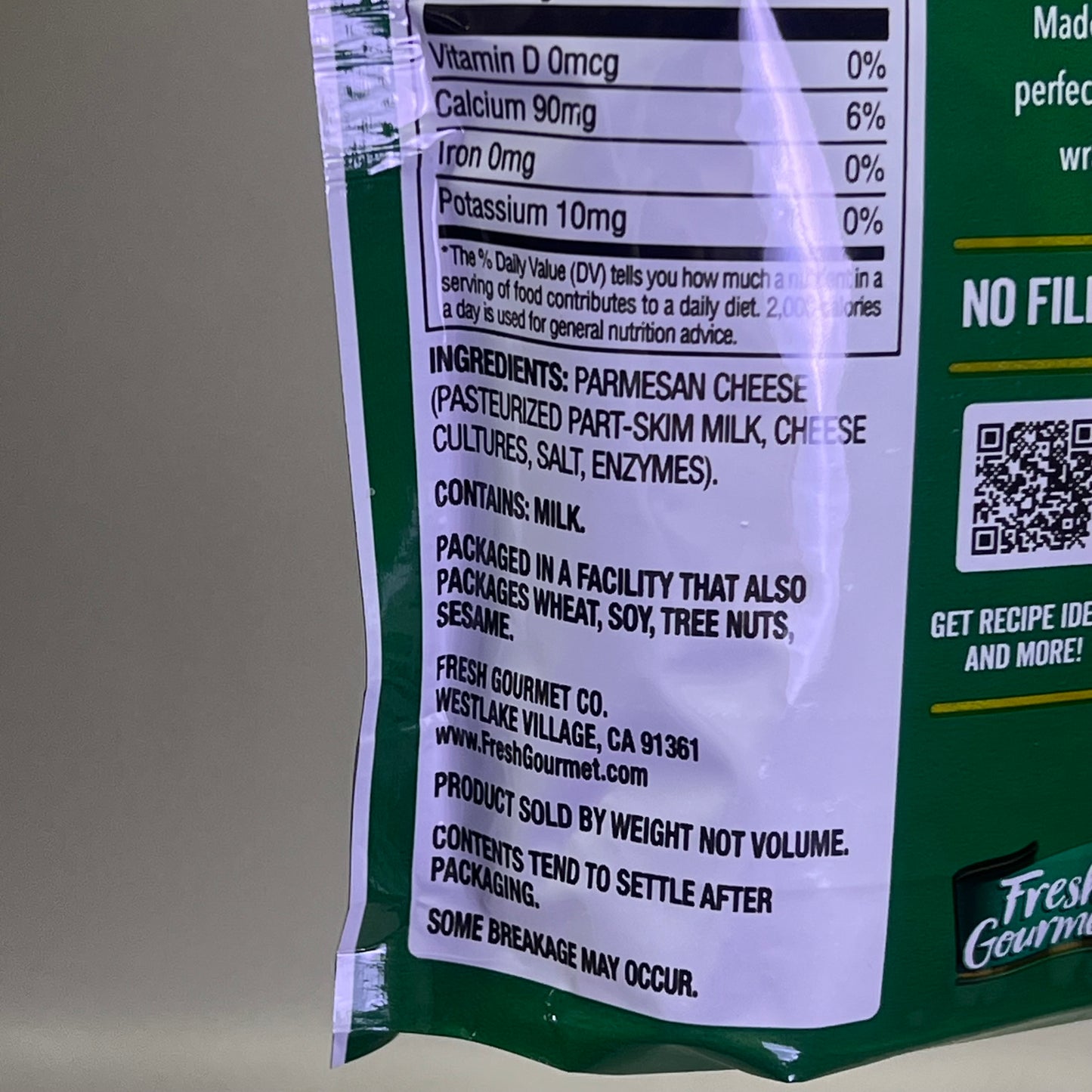 FRESH GOURMET (12 PACK) Parmesan Crips Topping Keto Friendly 1.76 Oz BB 05/26