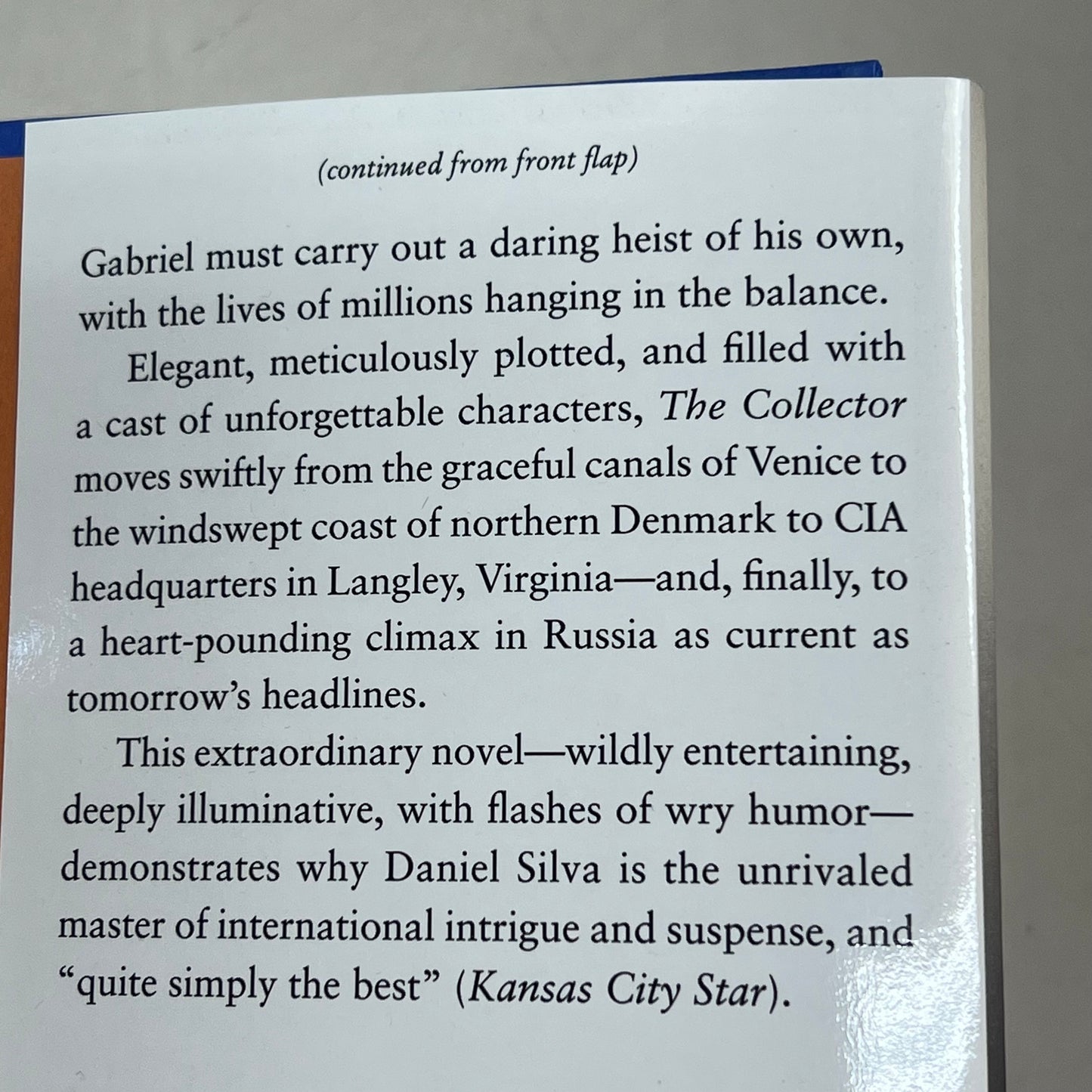 THE COLLECTOR  A Spy Fiction Master Thief Novel By Daniel Silva Hardback Book