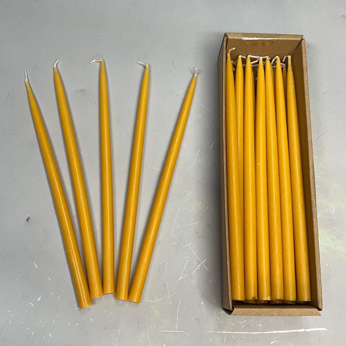 CREATIVE CO-OP (24 PACK) Thin Taper Candles Unscented 1/2" R 10"H Caramel CD2242