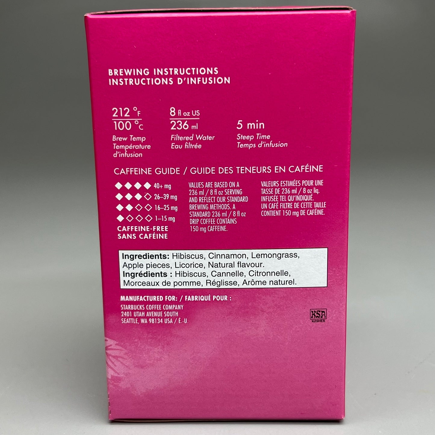 ZA@ STARBUCKS Teavana (16 PACK) 8 Kinds of Assorted Black & Herbal Teas (24 -1.3g bags per Box) BB 03/27 (Damaged)
