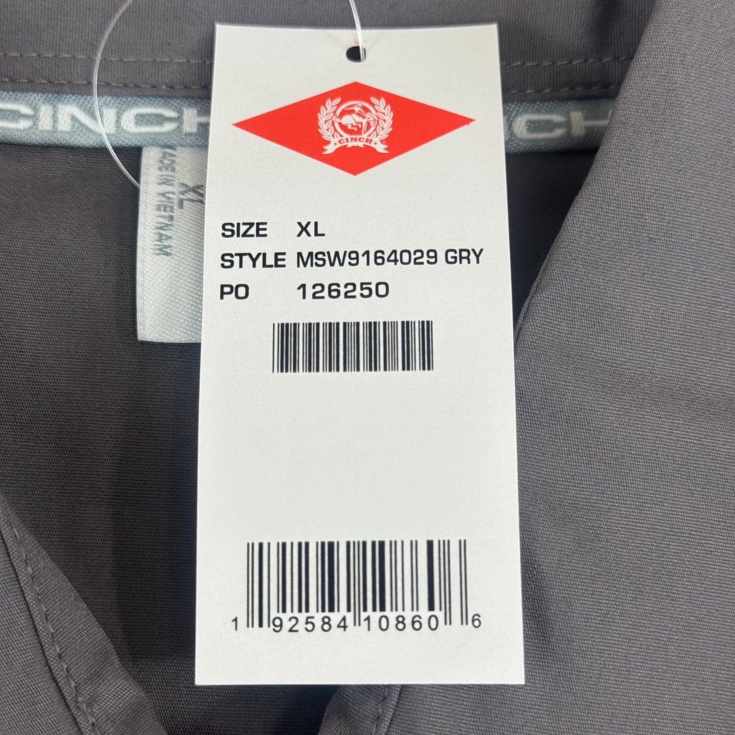 CINCH Long Sleeve & Shirt Tail Solid Button Down Top Women's SZ XL Grey MSW9164029