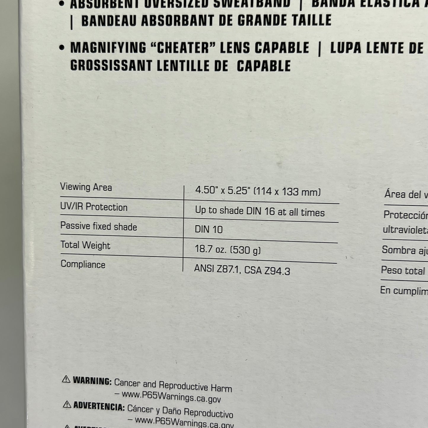 LINCOLN ELECTRIC Fixed Shade Passive Welding Helmet 10 Shade  Black K2800-1