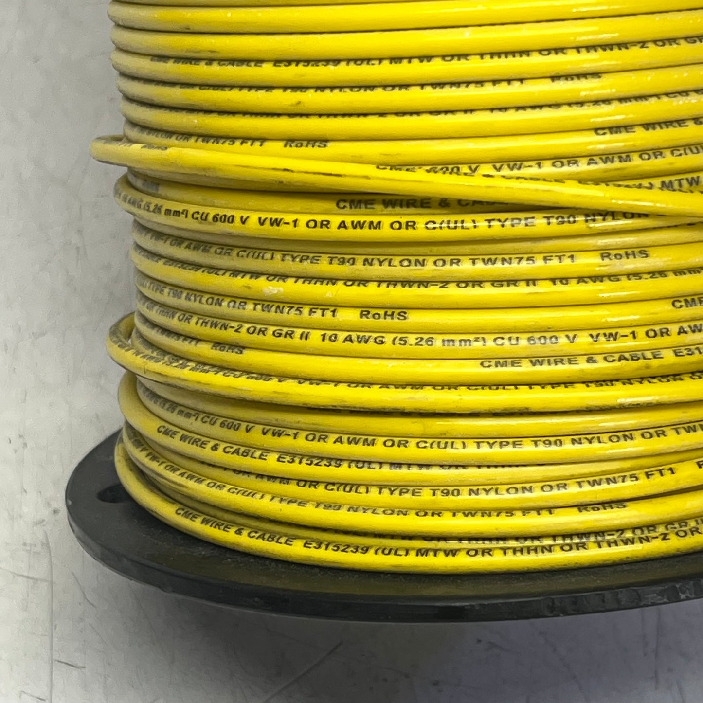 CME Wire & Cable Coated Copper Thhn 10 Str 10 AWG 500' Yellow E315239