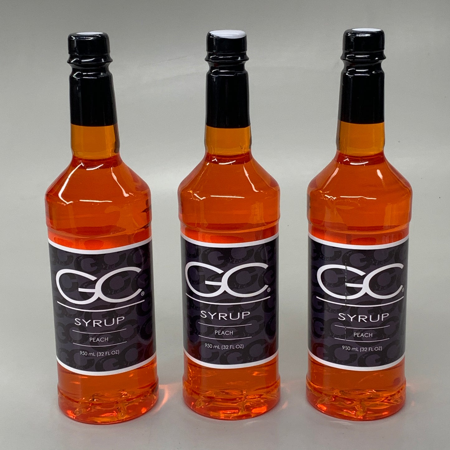 GC COFFEE CO. (3 PACK) Peach Flavoring Syrup 32 fl oz BB 12/24 0303