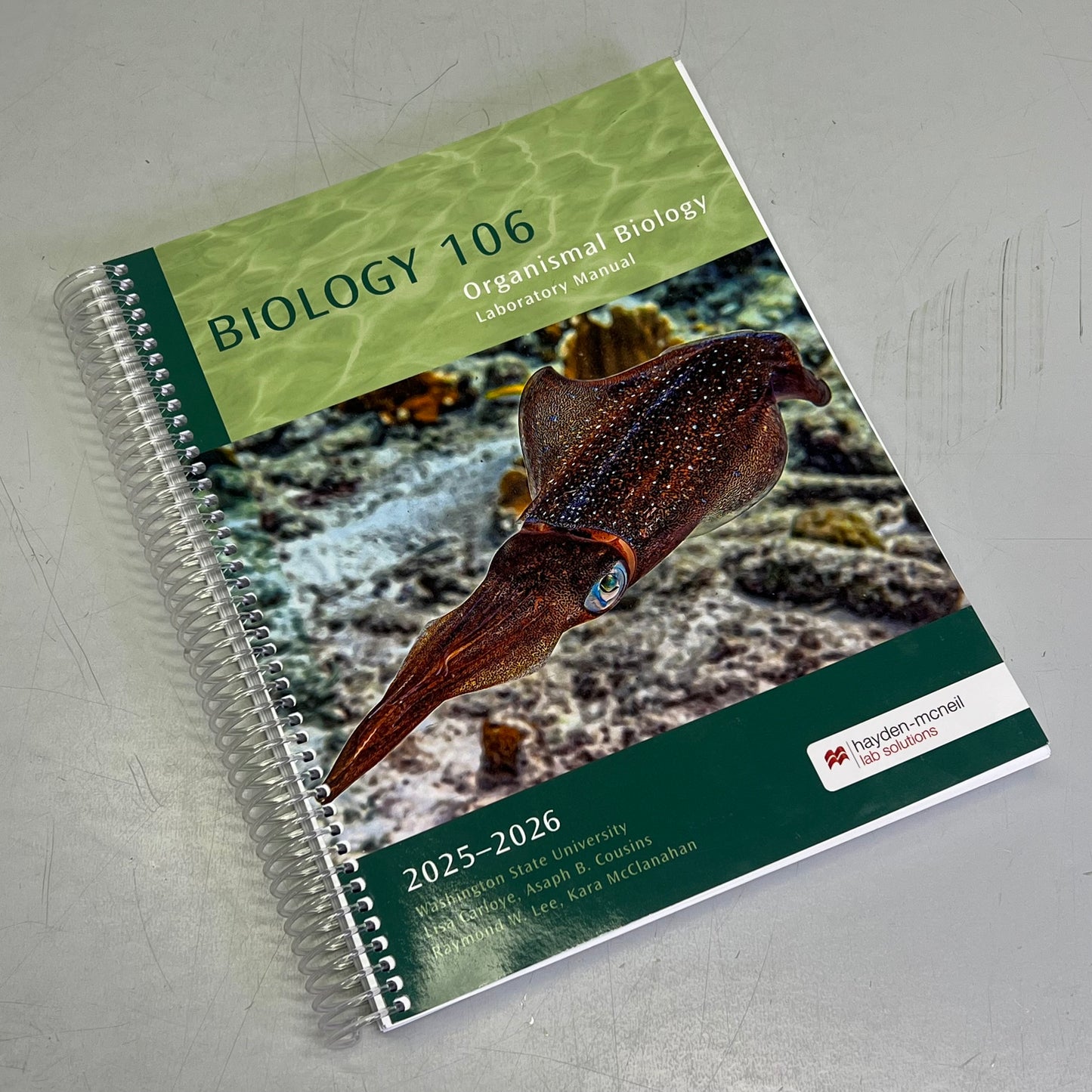 BIOLOGY 106 Organism Biology Spiral Laboratory Manual By Hayden Mcneil 7412-9
