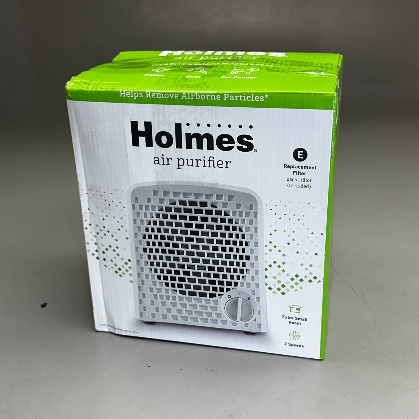 HOLMES Personal 2-Speed Air Purifier W/ Ionizer 4.5"x6.75"7.5" White