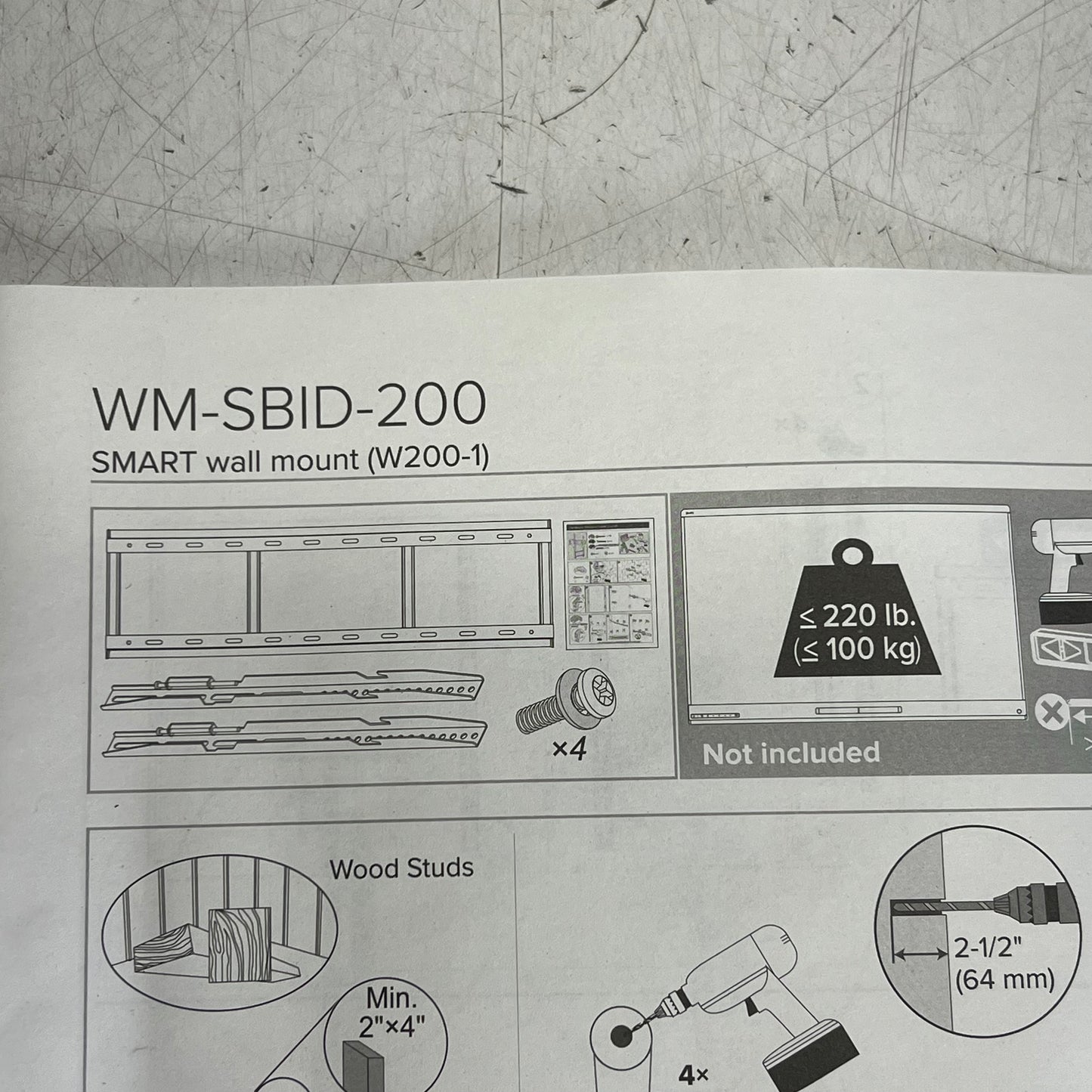 SMART TECH Fixed Wall Mount for Smart Tech Series Displays 220lb Cap WM-SBID-200