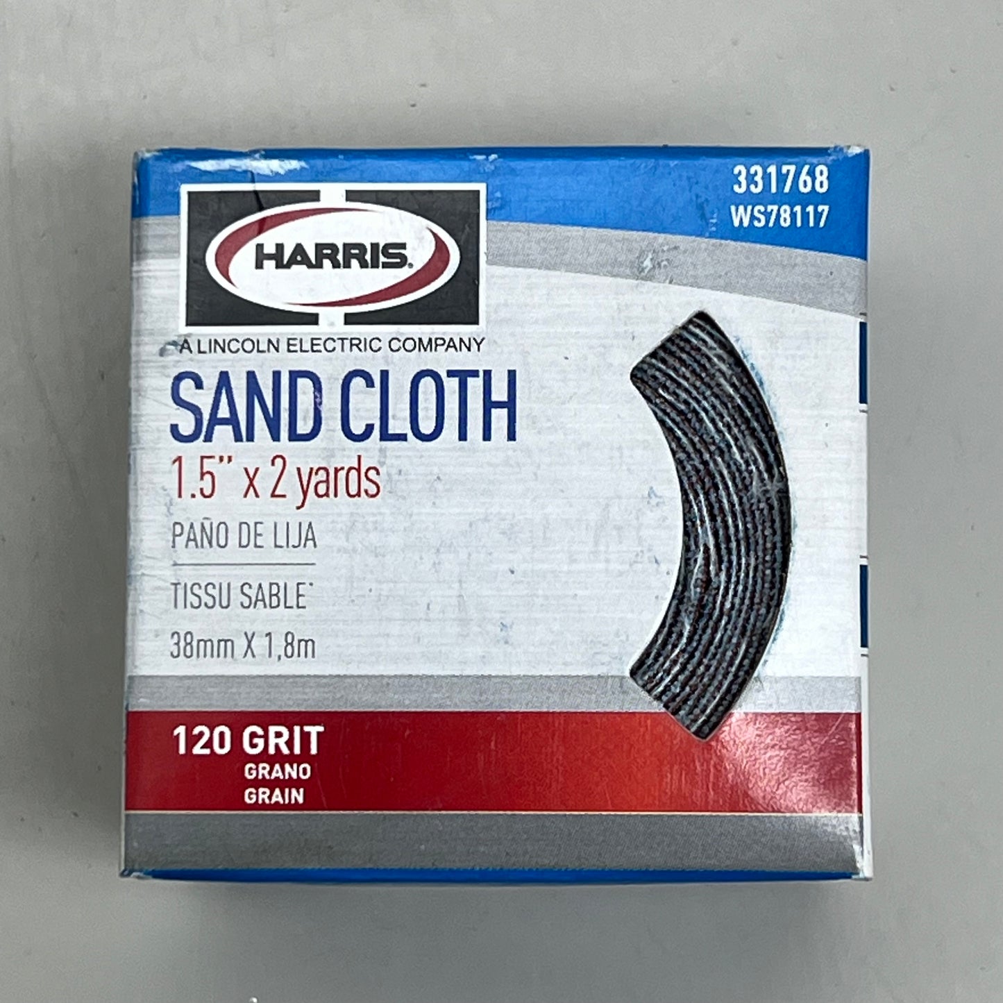 HARRIS (6 PACK) Sand Cloth 120 Grit 1.5" X 2 Yards Flexible & Durable 331768