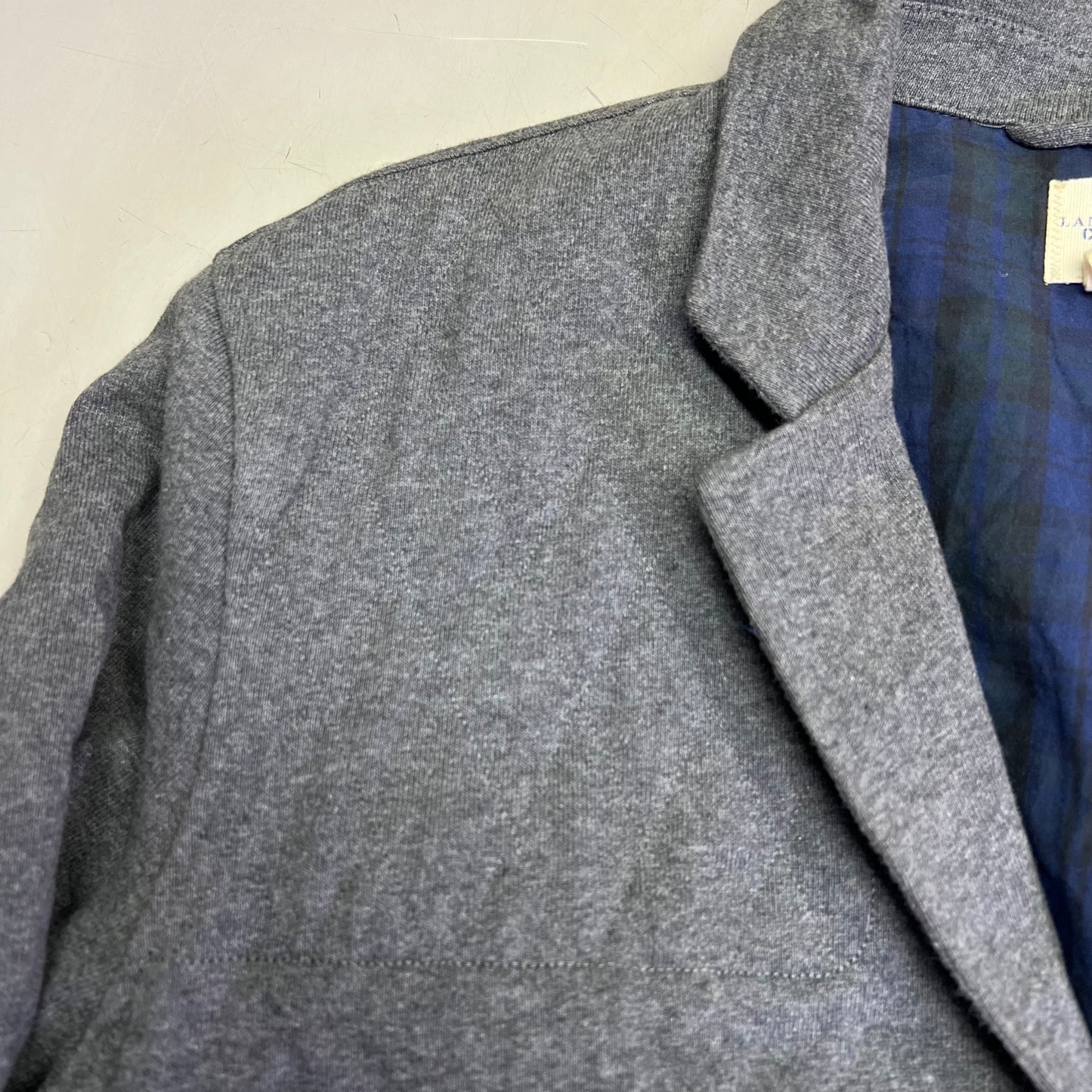 LANDS END CANVAS Jacket 100% Cotton Diamond Stitch Shoulder Men's Sz XL Grey