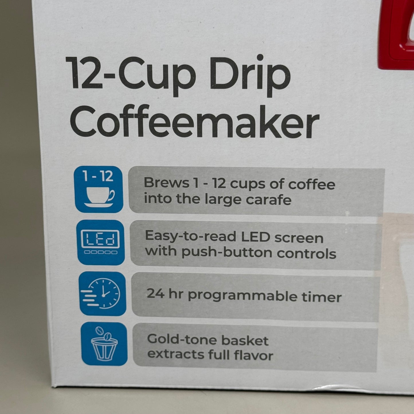 KENMORE Programable 12-Cup Drip Coffee Maker w/ Auto Shut off Red Silver KKCM12R