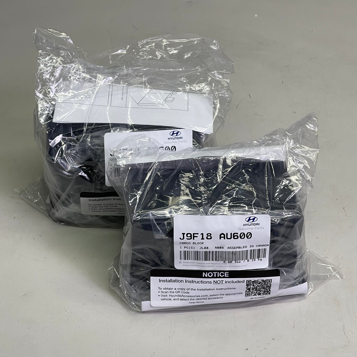 HYUNDAI (2 PACK) Genuine OEM Cargo Blocks 8 Blocks Black J9F18AU600