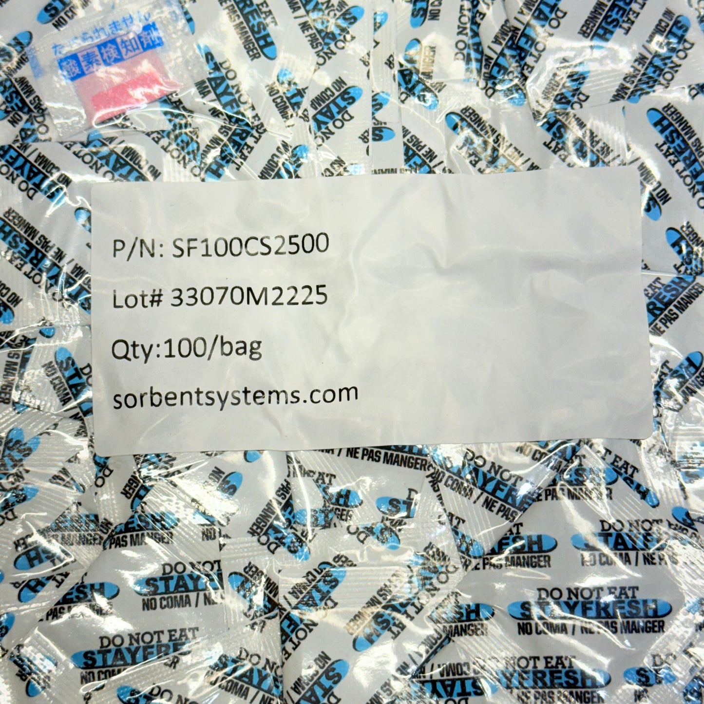 STAYFRESH (25 PACK,100 BAGS EACH) 100cc Oxigen Absorber SF100CS2500