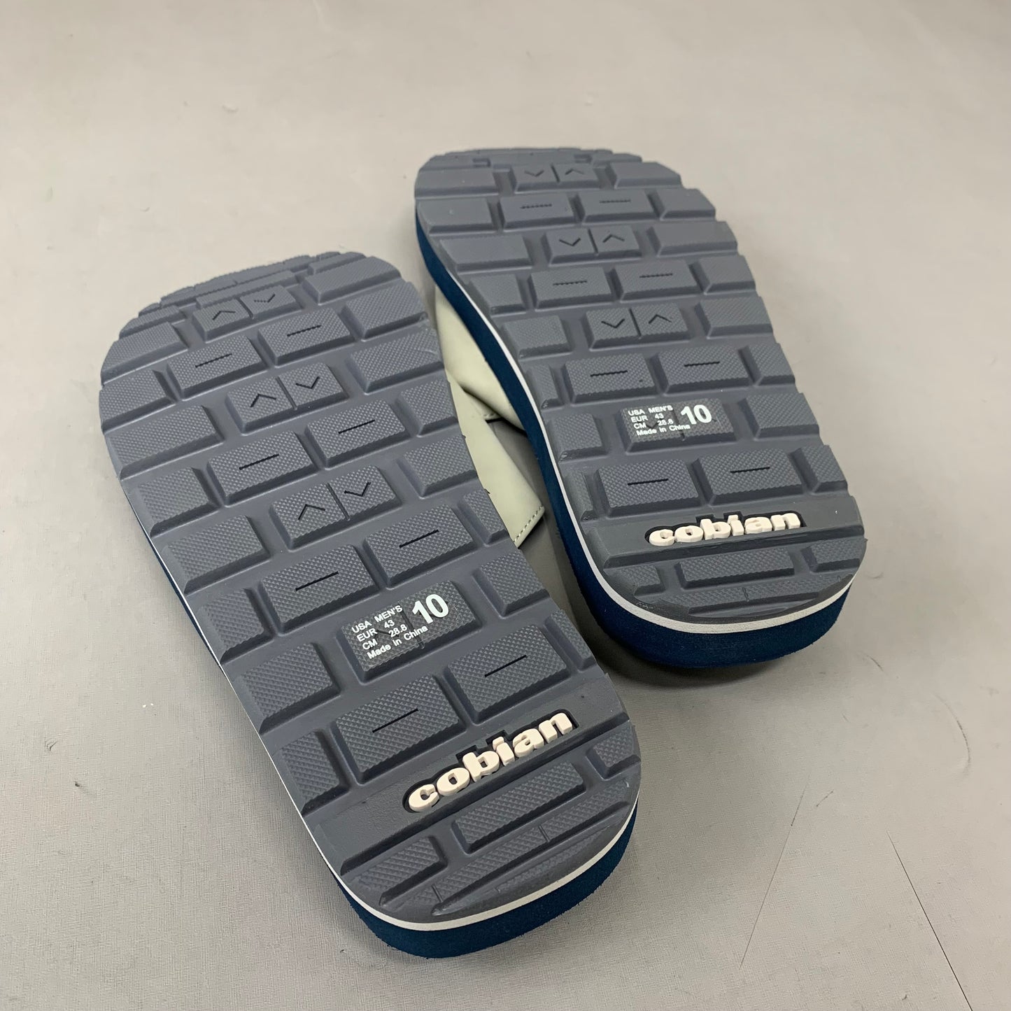 COBIAN DRT Synthetic Leather Strap Slide Sandals Men's Sz 10, 43 EU Navy DRS24-410-10