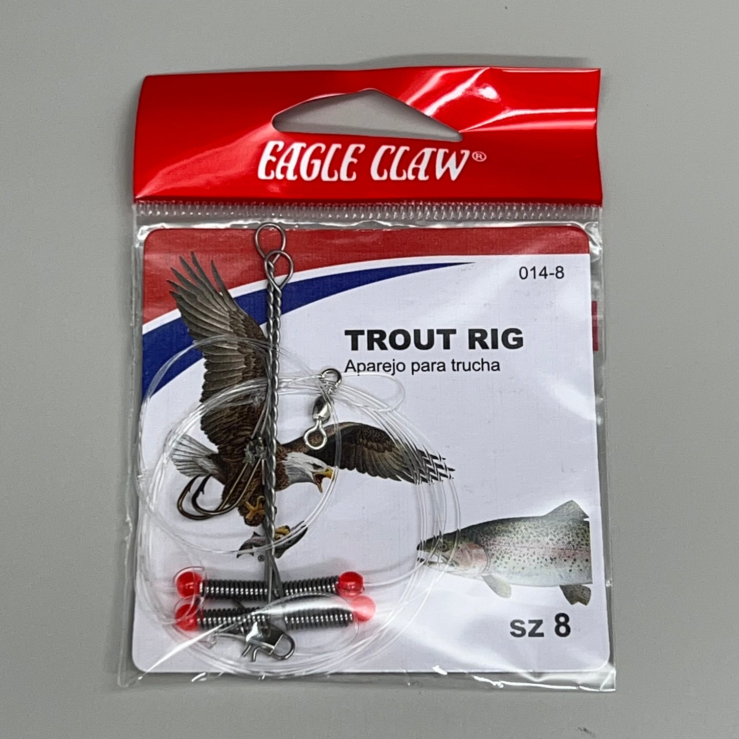 EAGLE CLAW (5 PACK) High Carbon Steel Freshwater Trout Rig Bronze #8 1pc 014-8