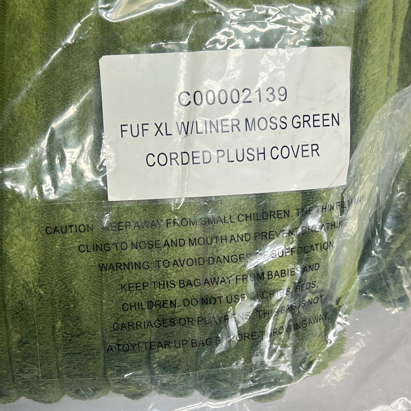 BIG JOE Fuf Replacement Cover For Bean Bag XL 6.5' Moss Green C00002139
