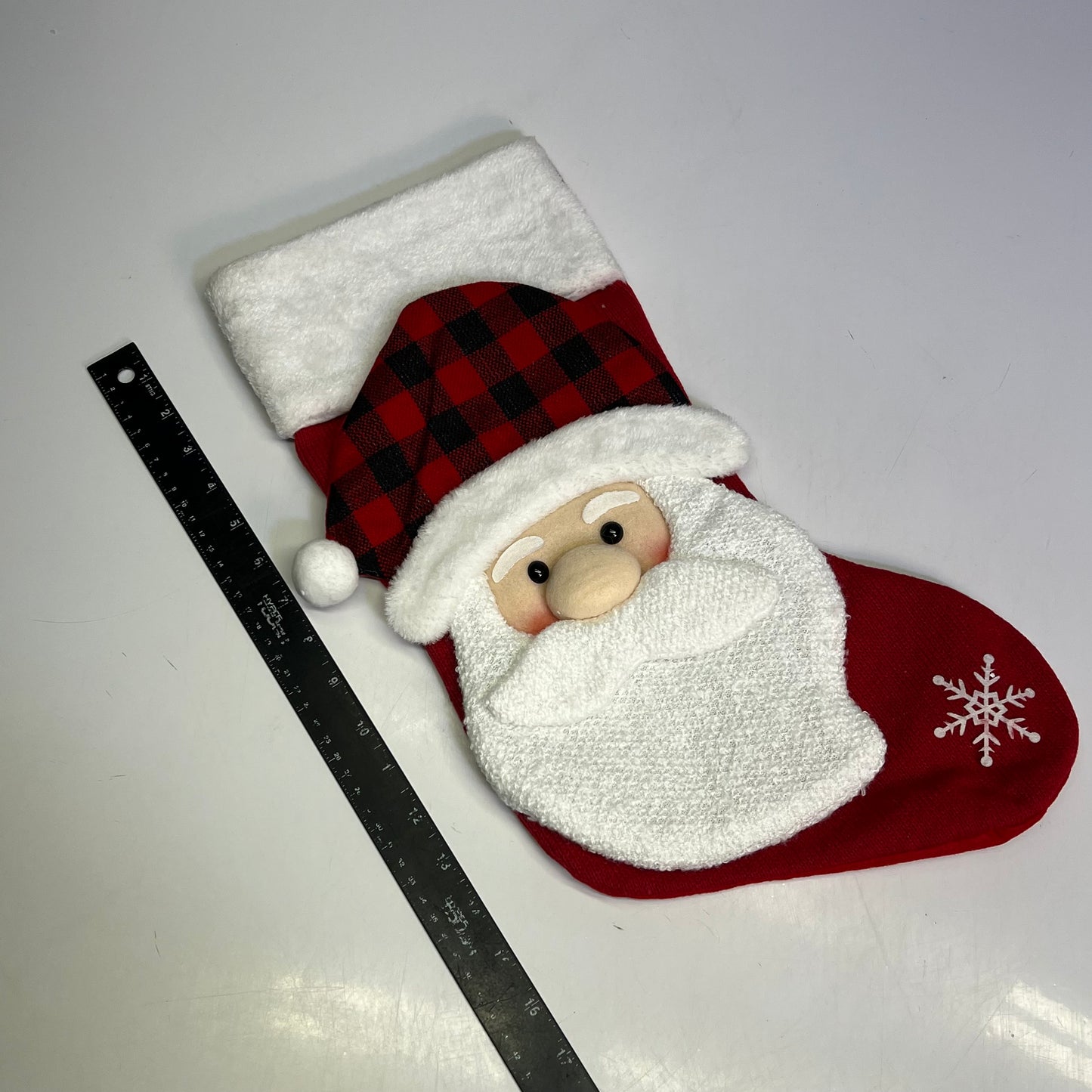 GERSON (2 PACK) Christmas Santa & Snowman Fabric Stocking 18" Red/White 2801830