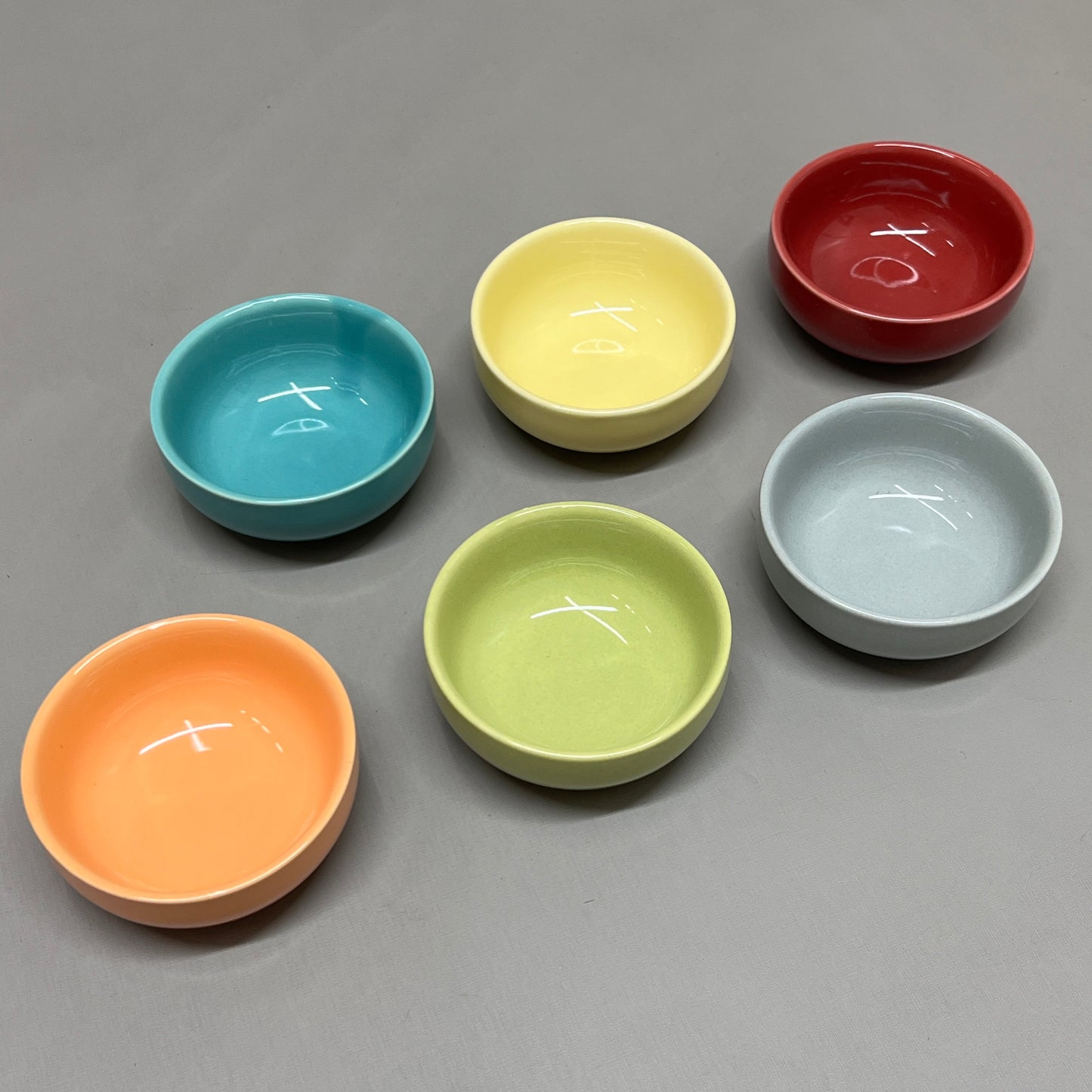 NOW DESIGNS 6-Pack! Canyon Stoneware Pinch Bowls 2oz/60mL 6 Colors L46001 (New)