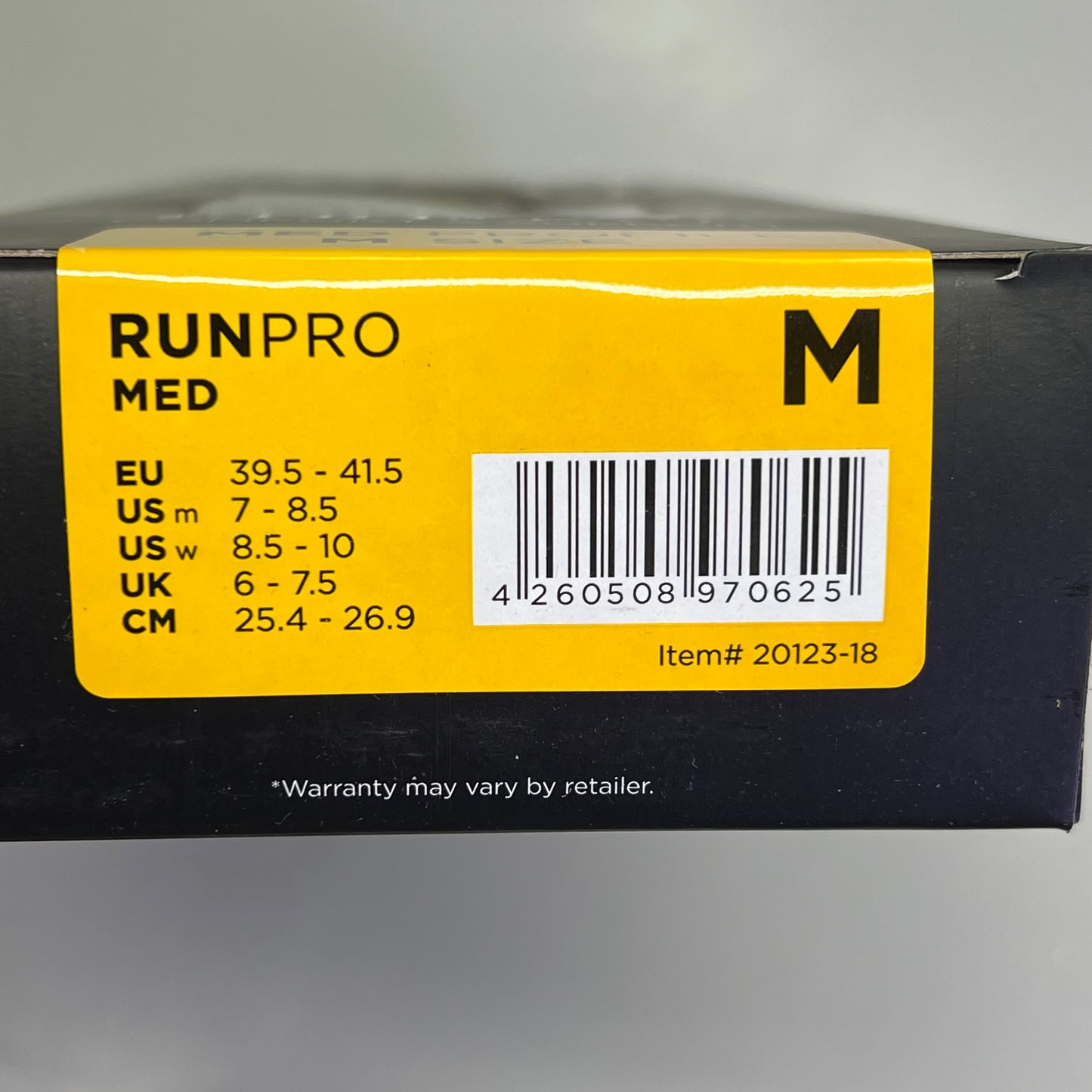 CURREX RunPro Comfort & Support Insole Mens Sz (M) 7-8.5 Black/Yellow 20123-18