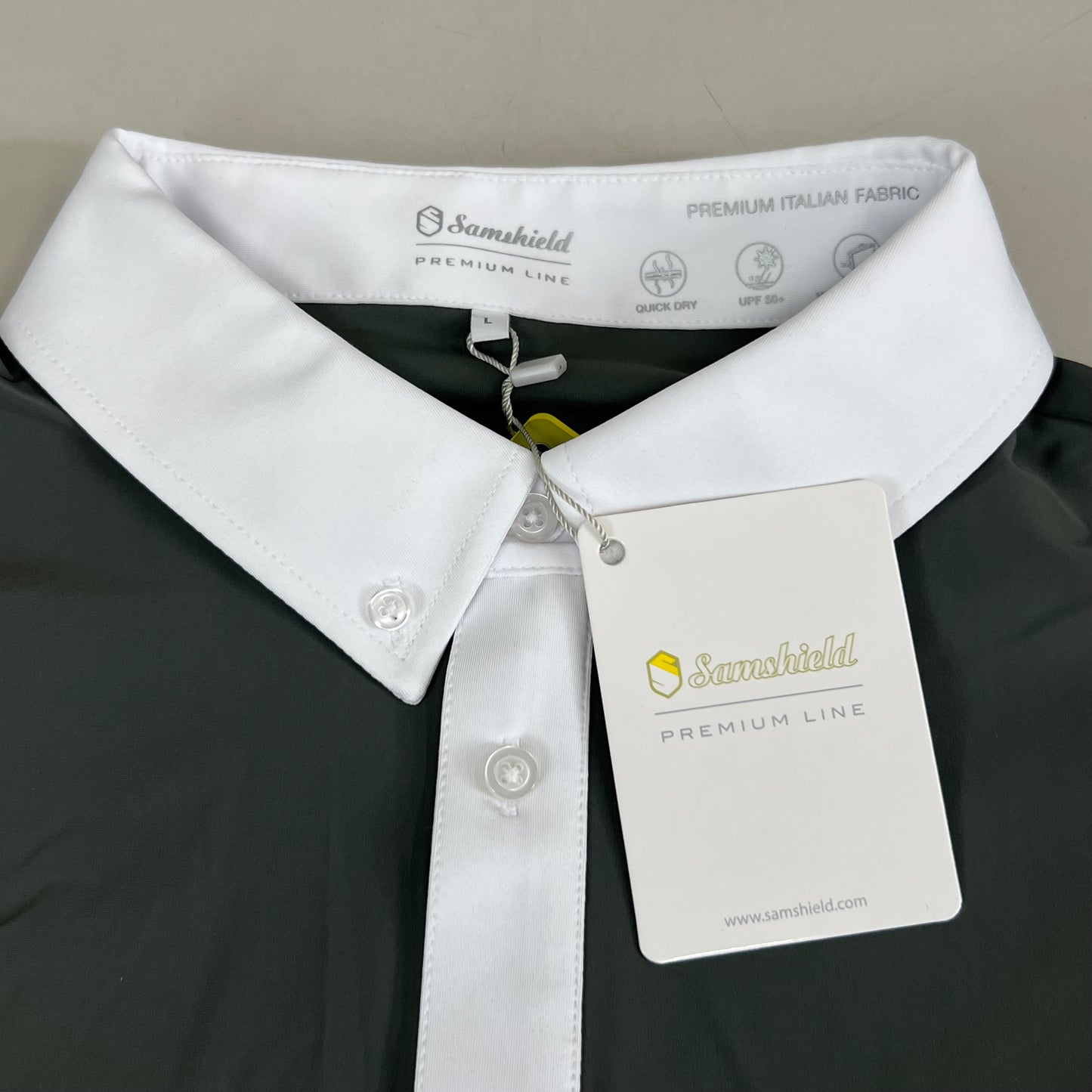 SAMSHIELD Smith Long Sleeves Equestrian Polo Women's Sz L Mineral